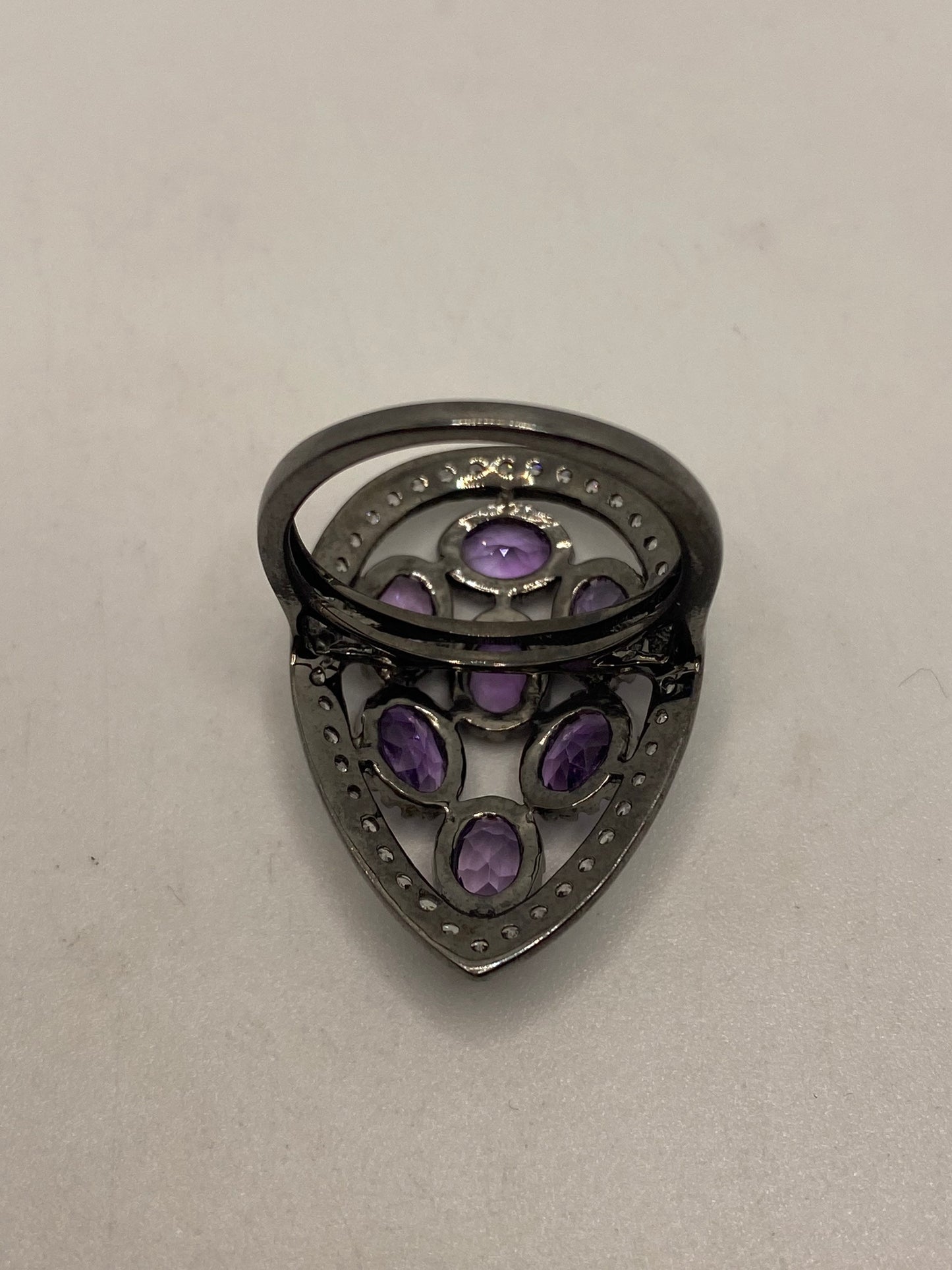 Vintage Purple Amethyst 925 Sterling Silver Ring