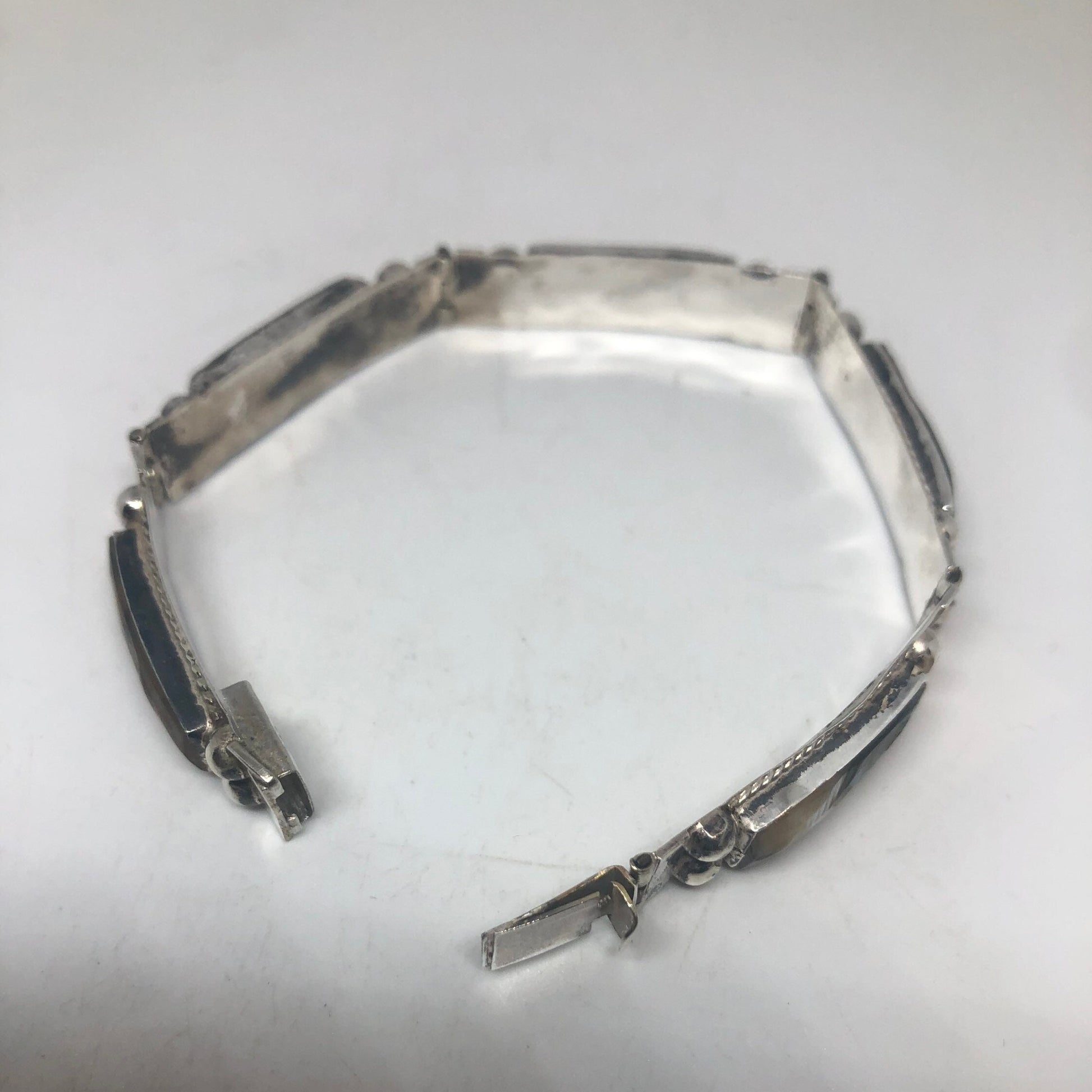 Vintage Silver Bracelet | Abalone 925 Sterling Silver Bracelet