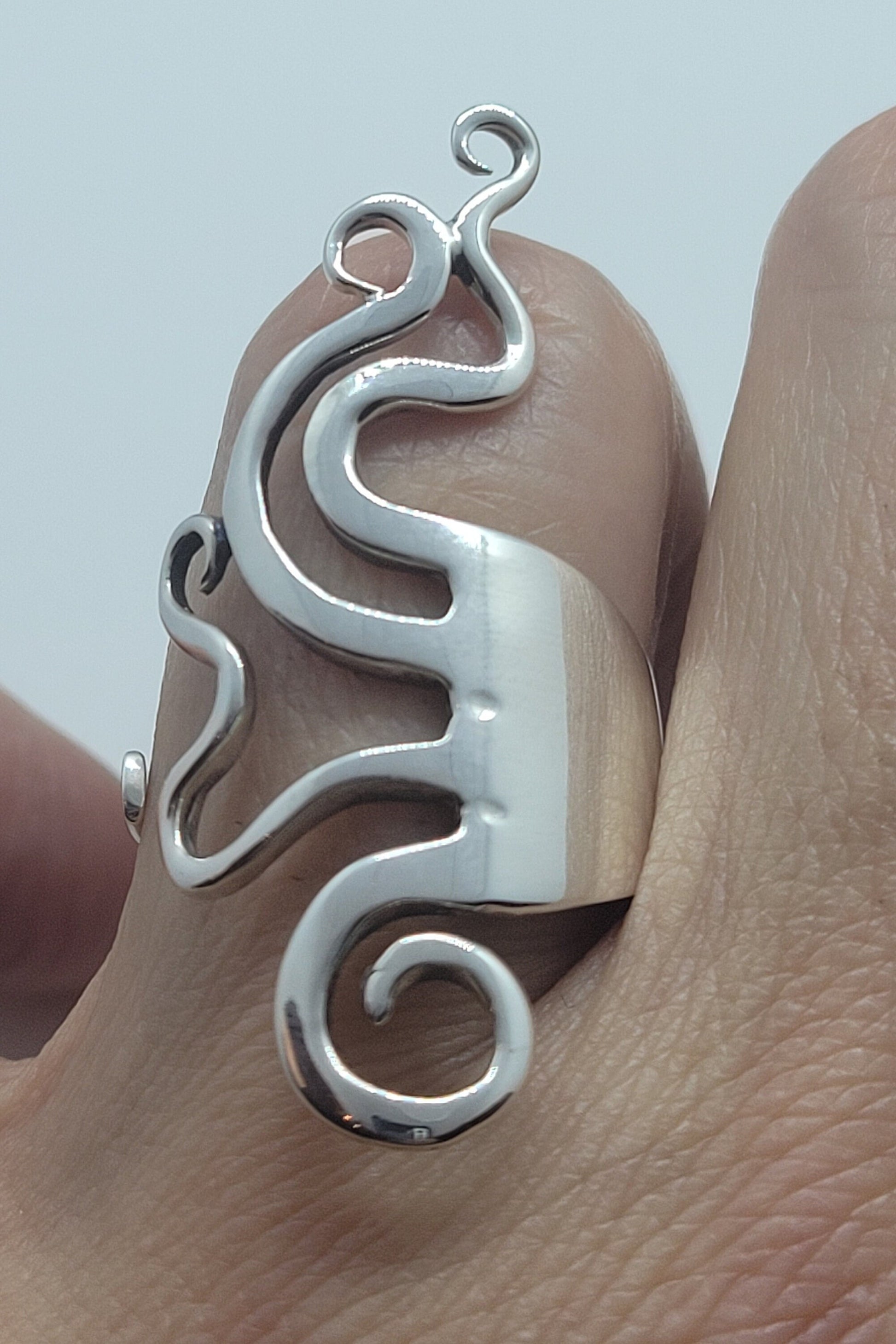Vintage Twisted Fork Spoon Ring in 925 Sterling Silver