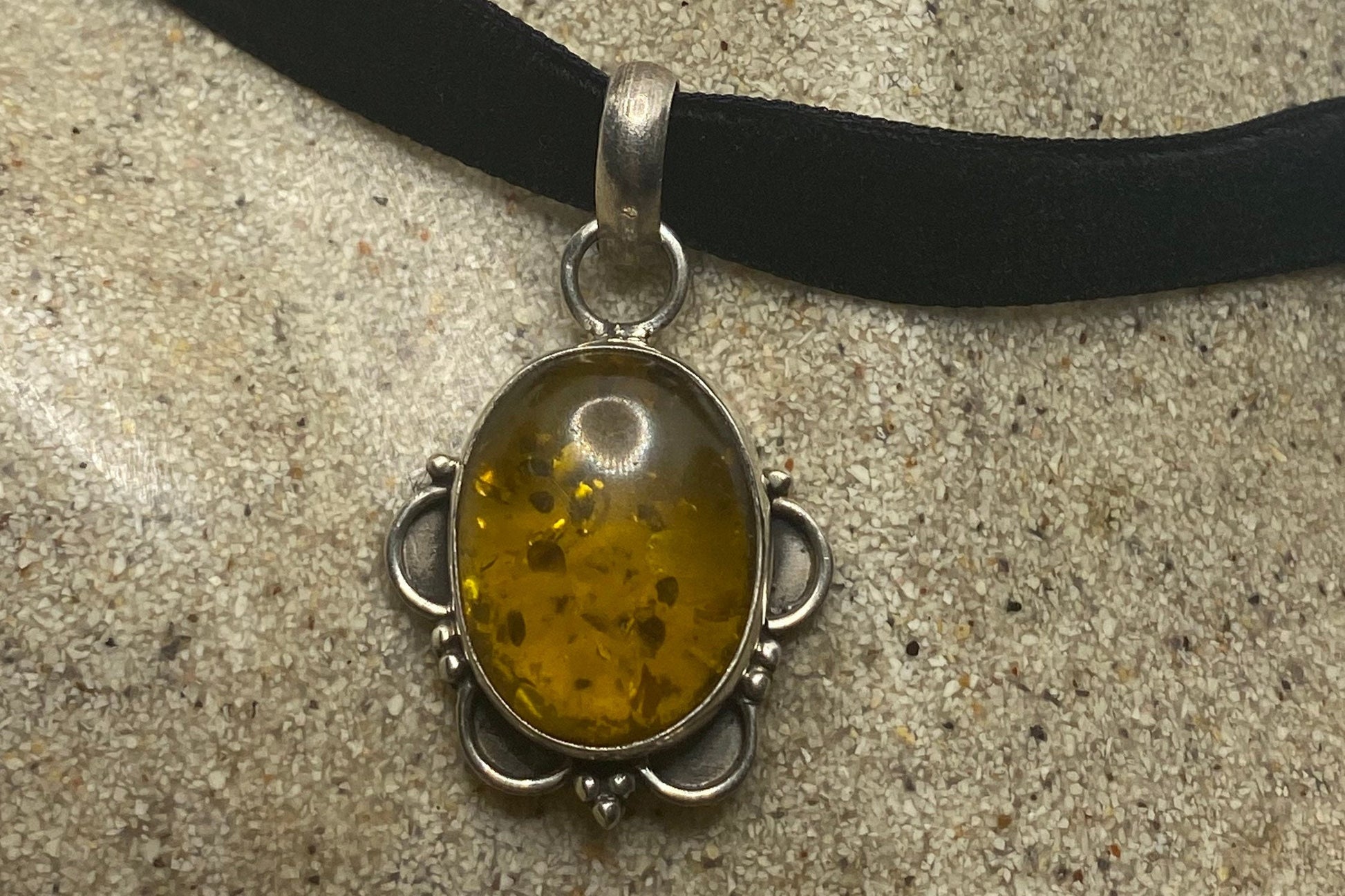 Vintage Baltic Yellow 925 Sterling Silver Choker Necklace