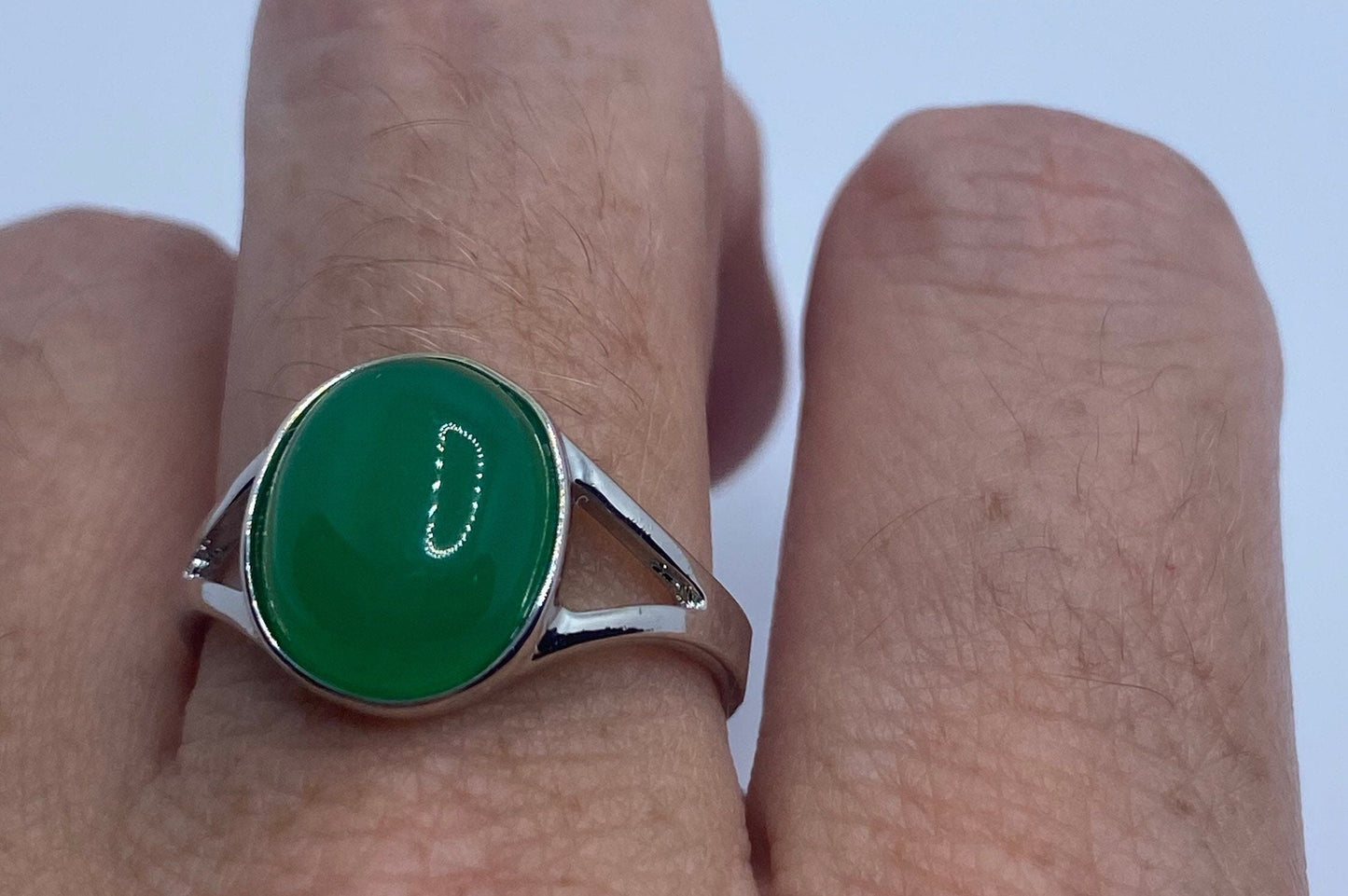 Vintage Lucky Green Nephrite Jade Ring