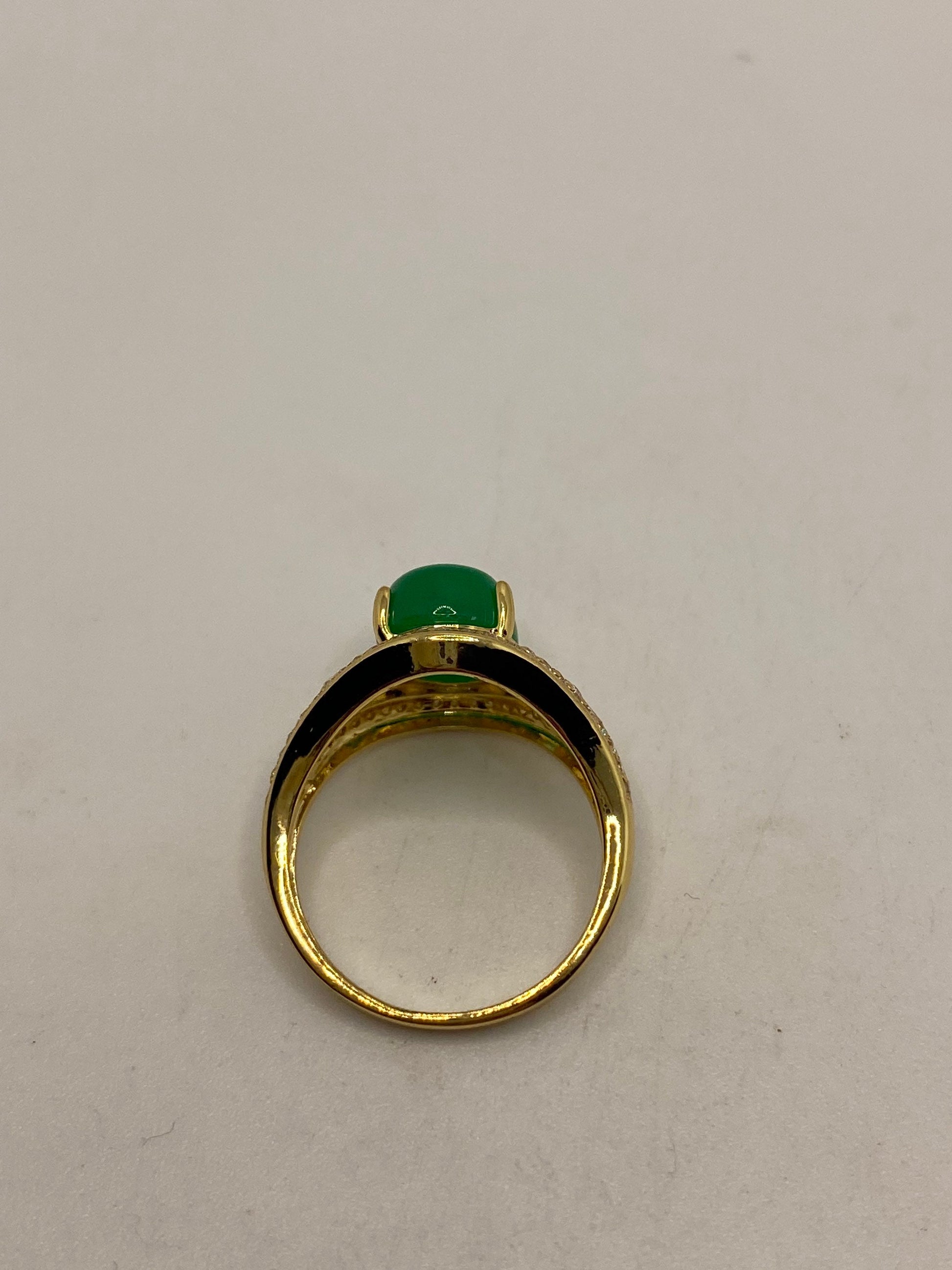 Vintage Lucky Green Nephrite Jade Ring