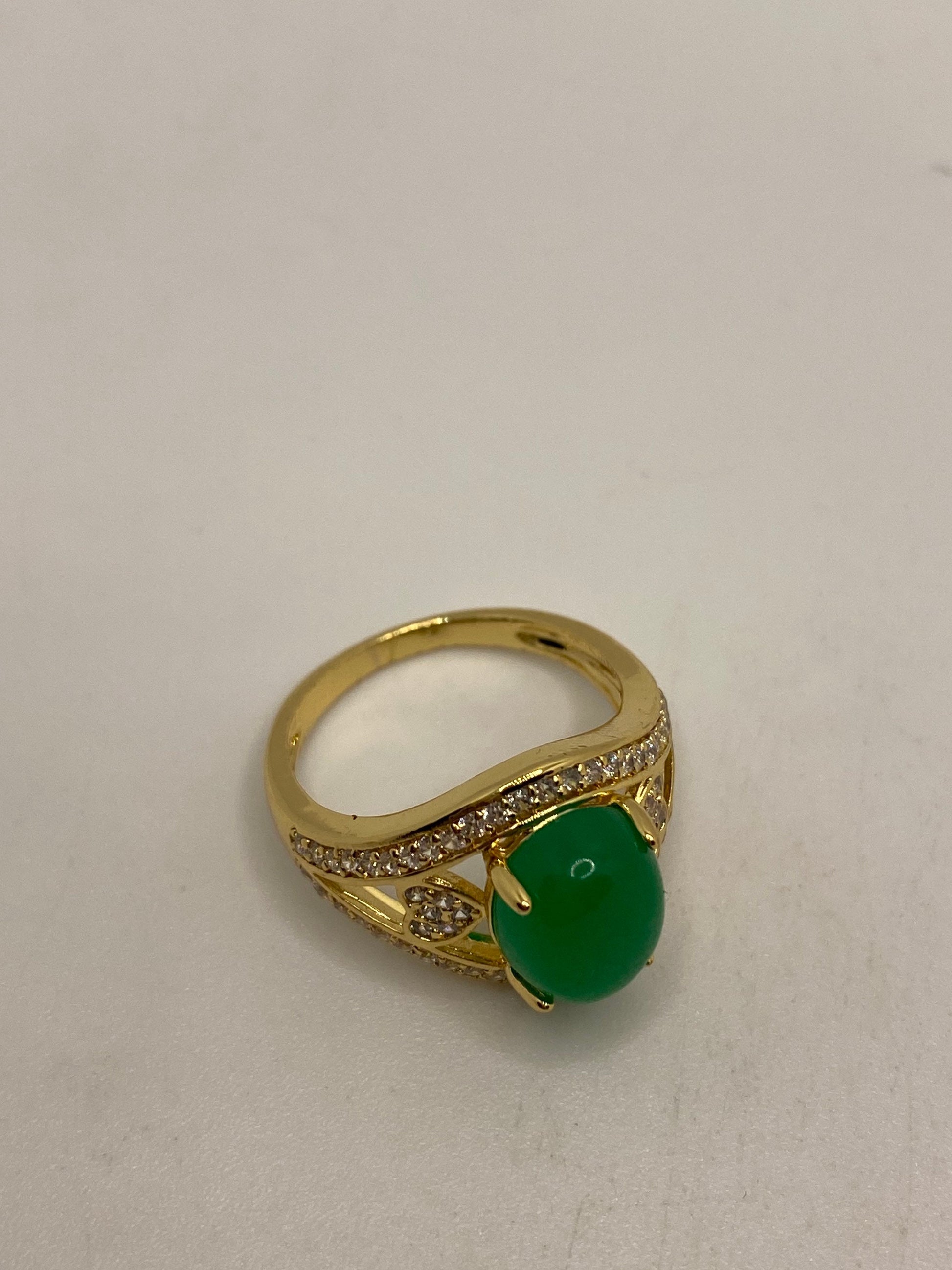 Vintage Lucky Green Nephrite Jade Ring