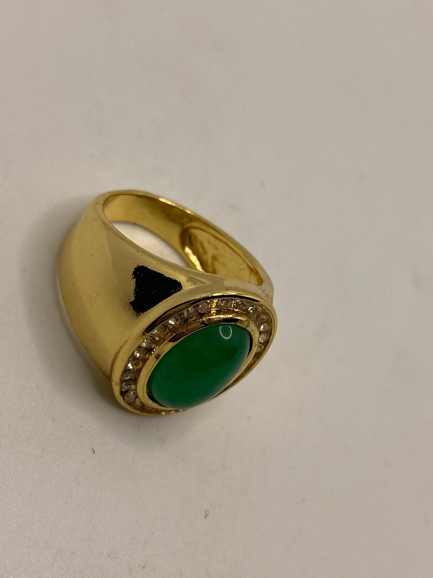 Vintage Lucky Green Nephrite Jade Ring