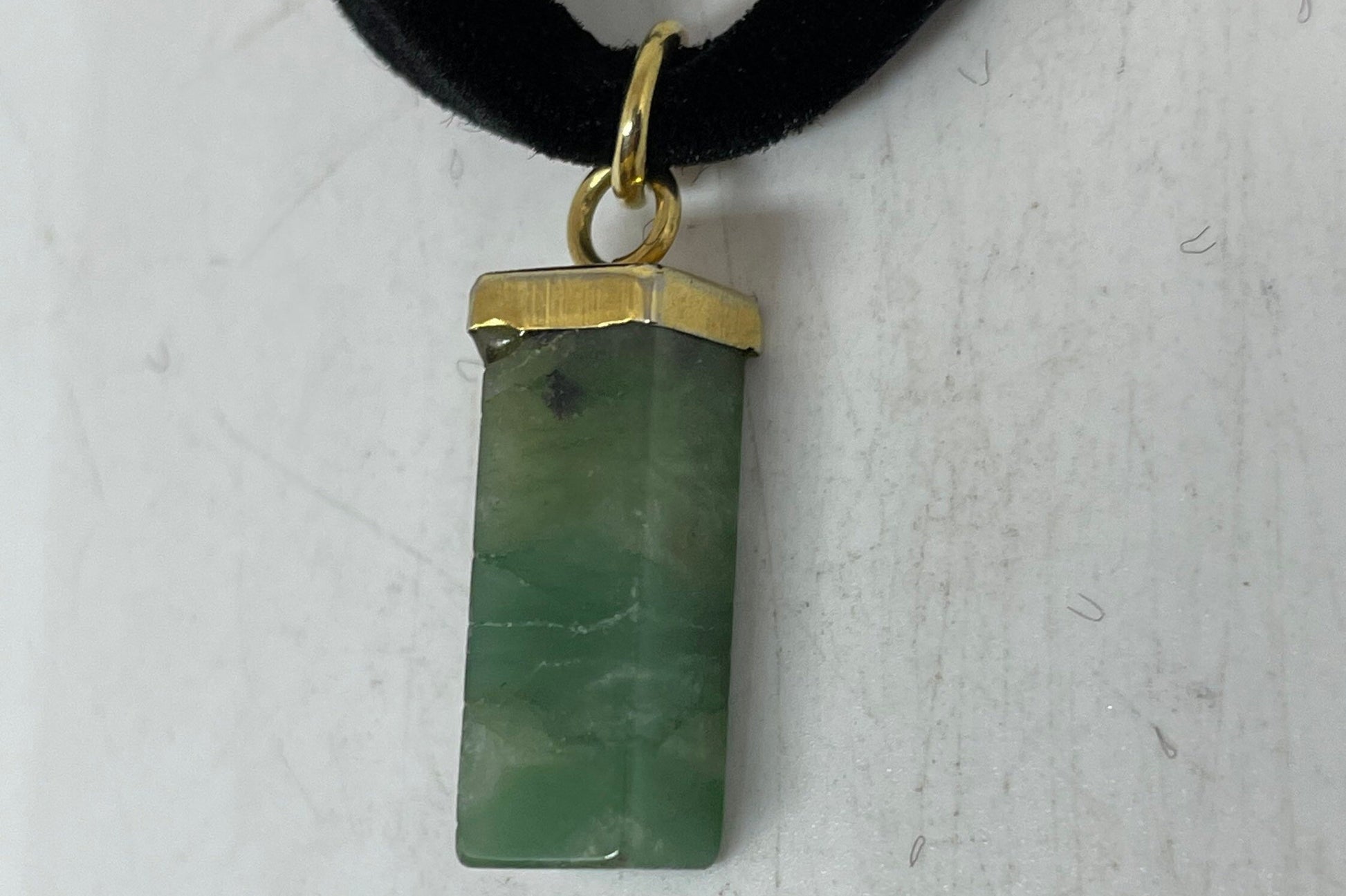 Vintage Choker Green Jade 925 Sterling Silver Necklace
