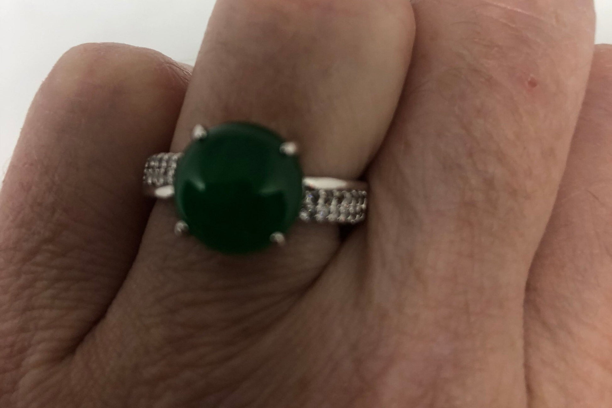 Vintage Lucky Green Nephrite Jade Ring