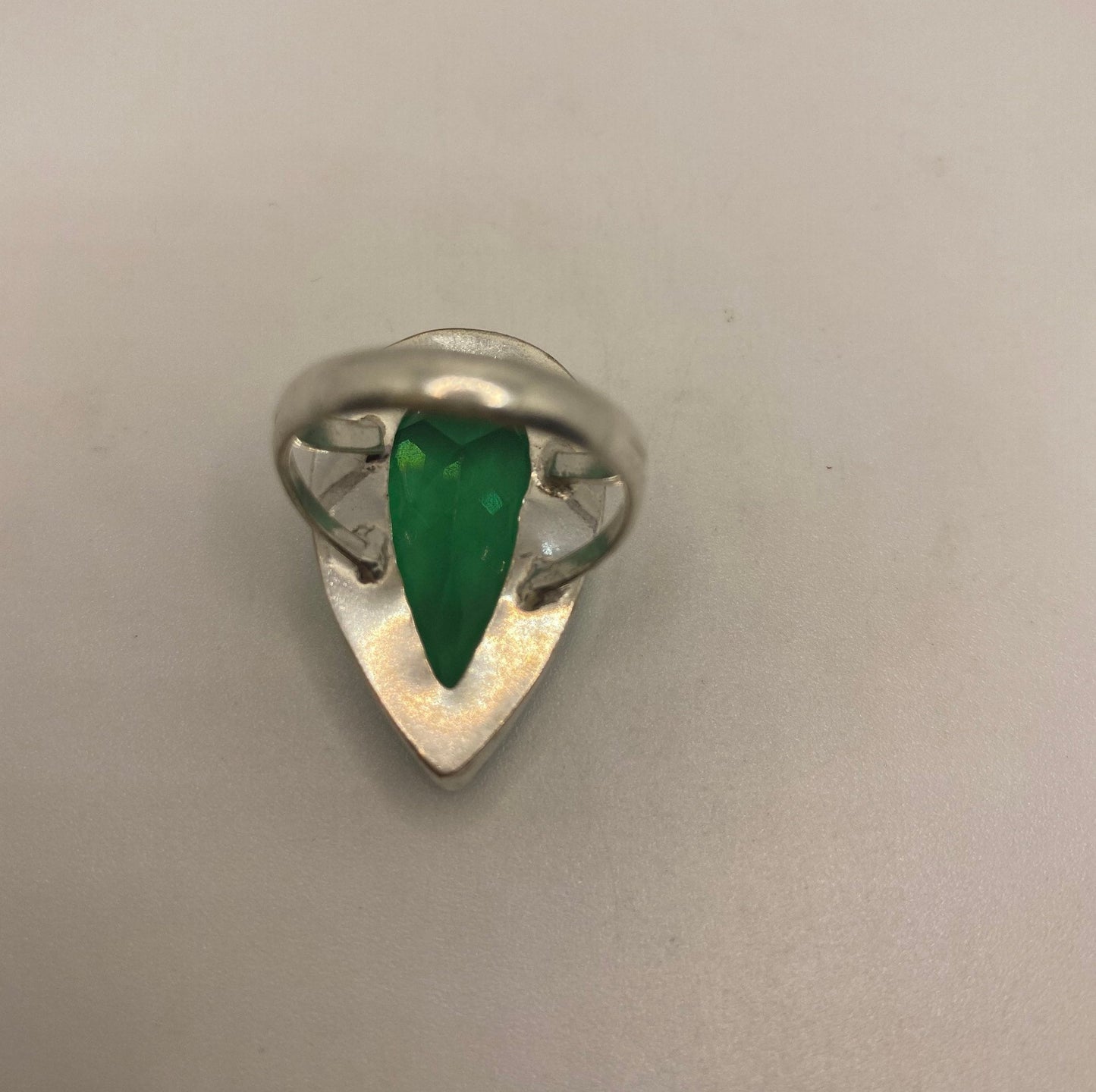 Vintage Green Antique Glass Cocktail Ring