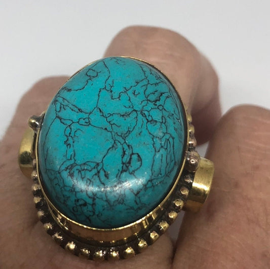 Large Stone Brass Knuckle poison pillbox Adjustable Ring