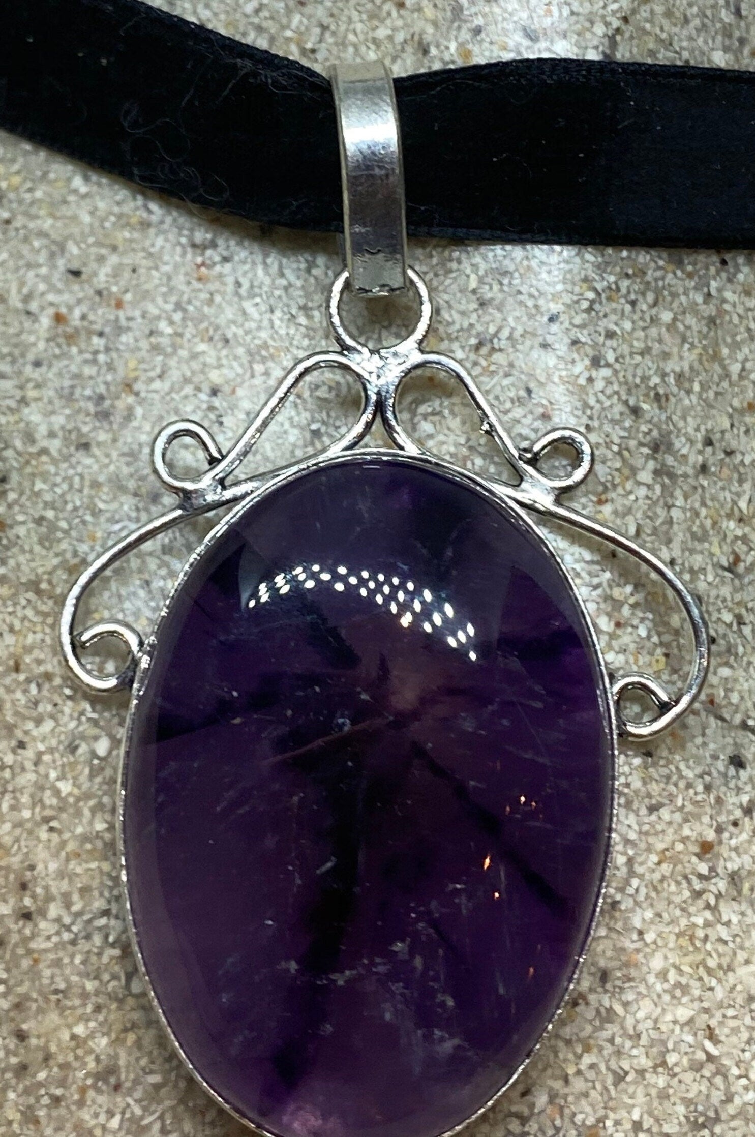 Vintage Purple Amethyst Choker Necklace