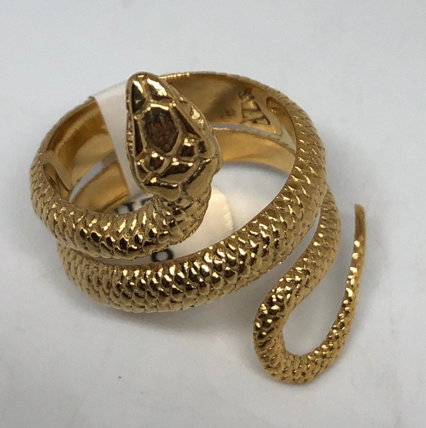 18k Gold Finish Stainless Steel Snake Ring