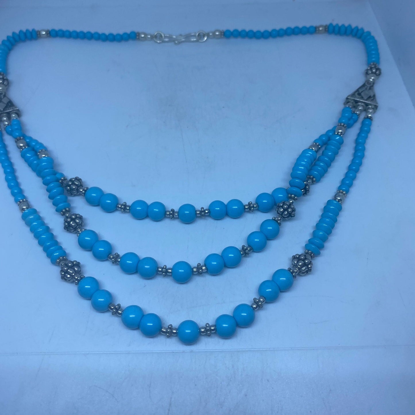 Vintage Moroccan Turquoise Necklace with 925 Sterling Silver
