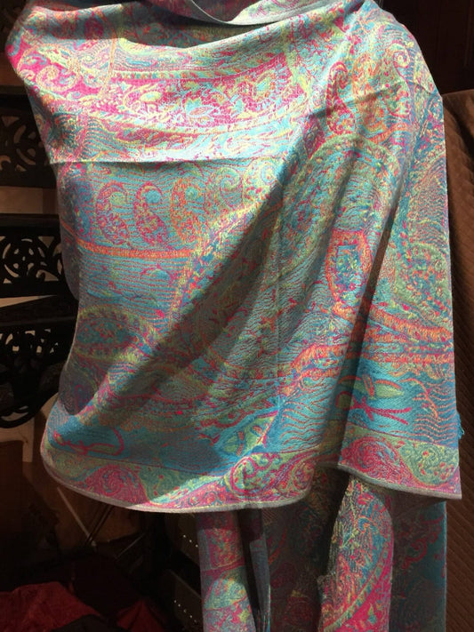 Vintage Paisley Brocade Pashmina Scarf Wrap Shawl