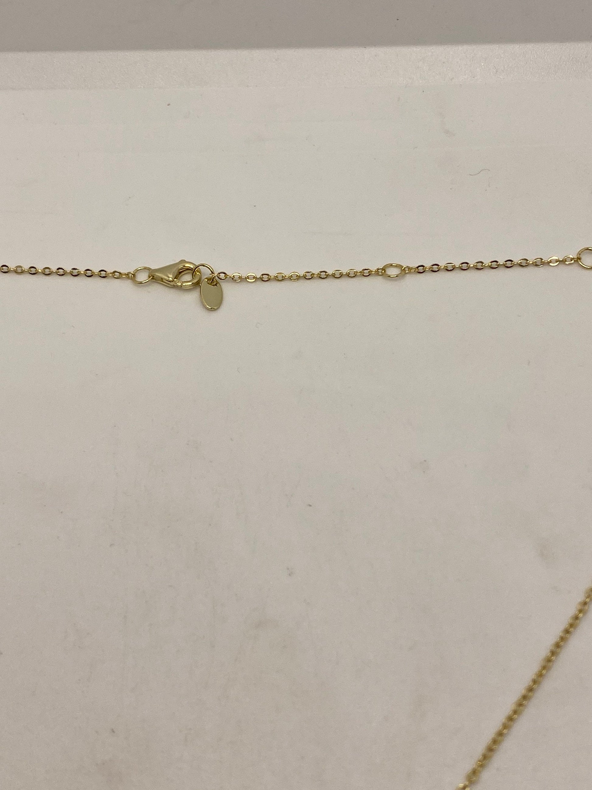 Vintage White Opal Star Choker Golden 925 Sterling Silver Pendant Necklace