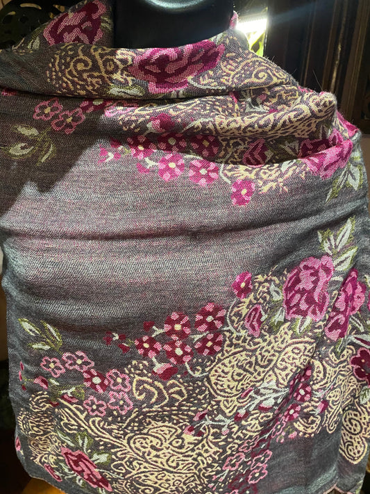 Vintage Paisley Brocade Pashmina Scarf Wrap