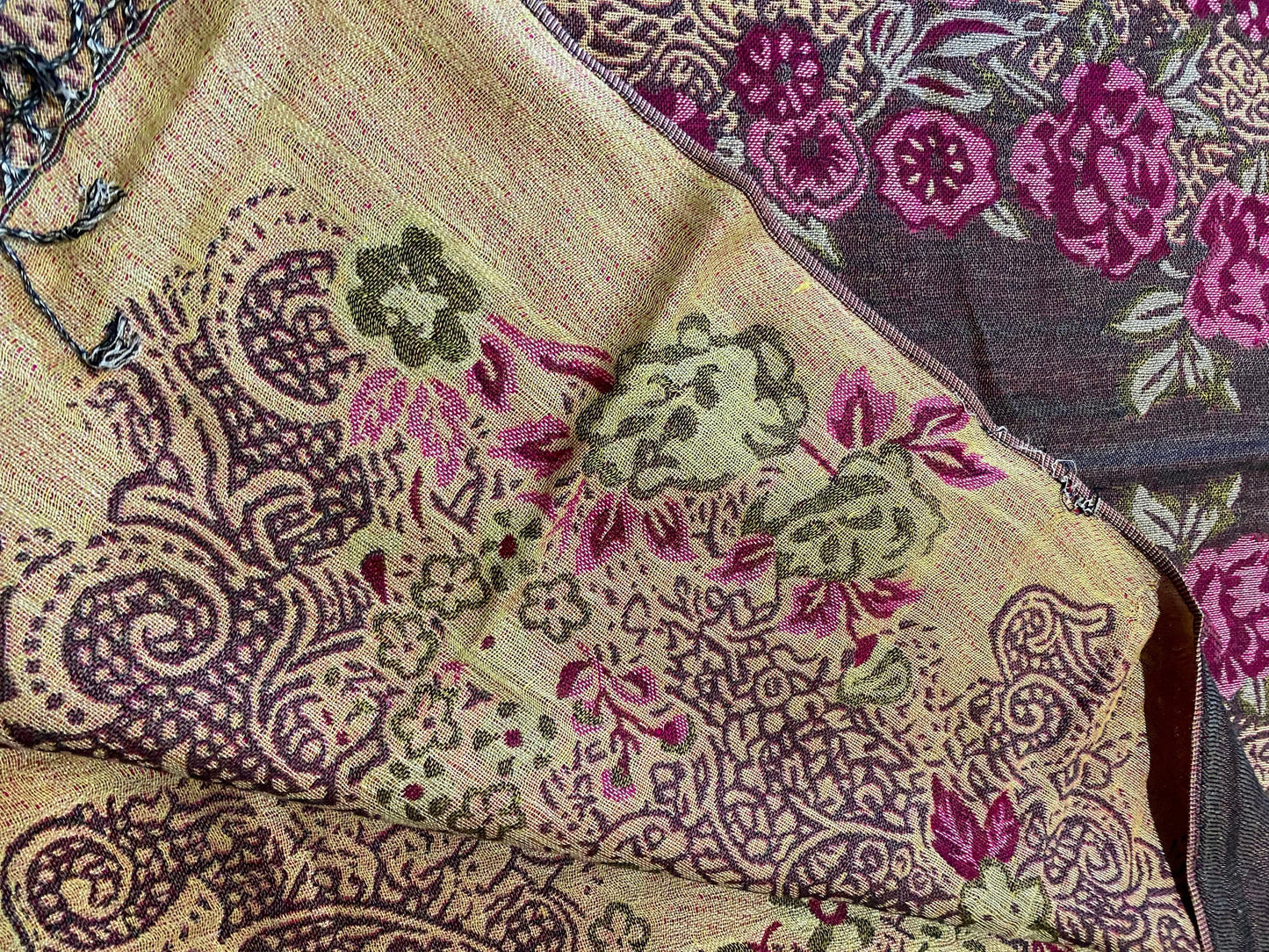 Vintage Paisley Brocade Pashmina Scarf Wrap