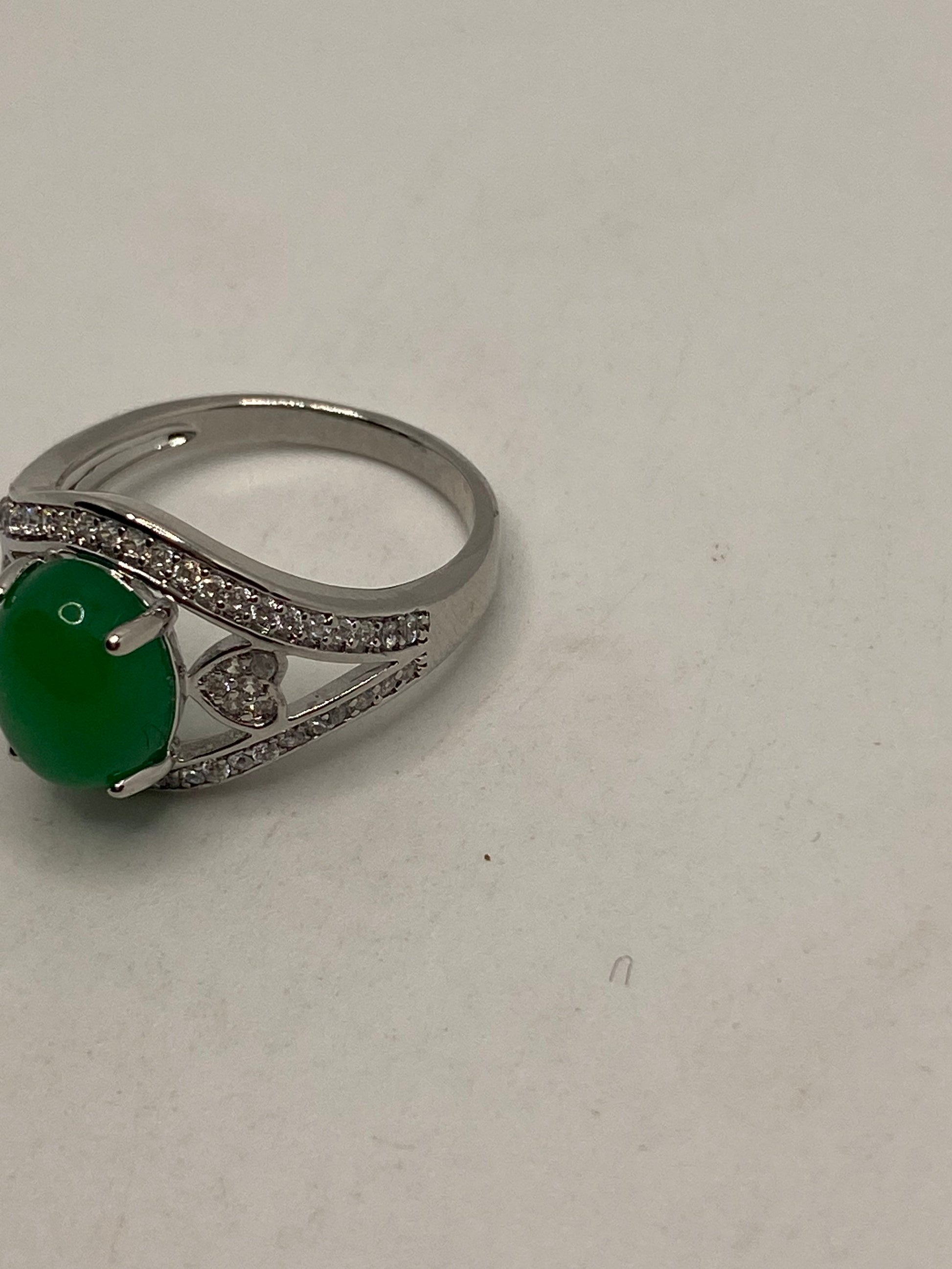 Vintage Lucky Green Nephrite Jade Ring