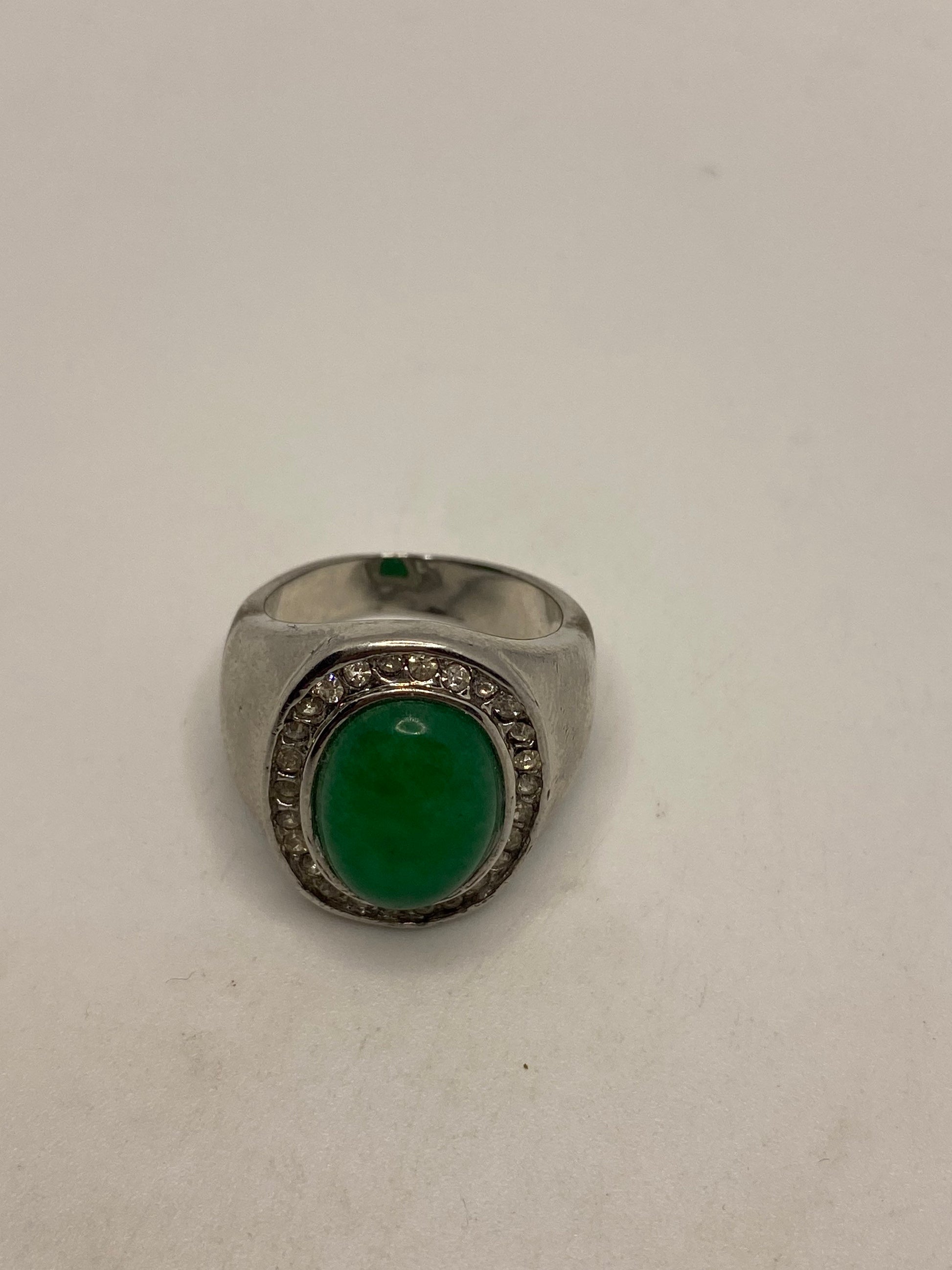 Vintage Lucky Green Nephrite Jade Ring