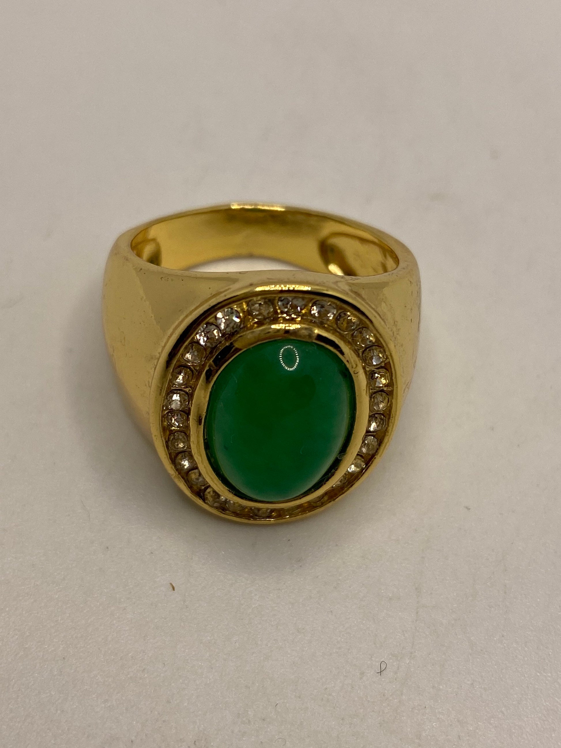 Vintage Lucky Green Nephrite Jade Ring