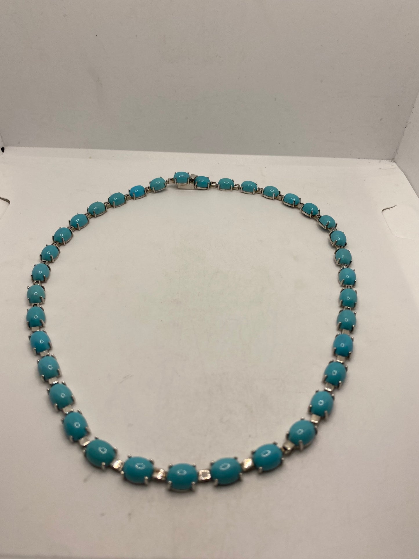 Vintage Moroccan Turquoise Necklace with 925 Sterling Silver