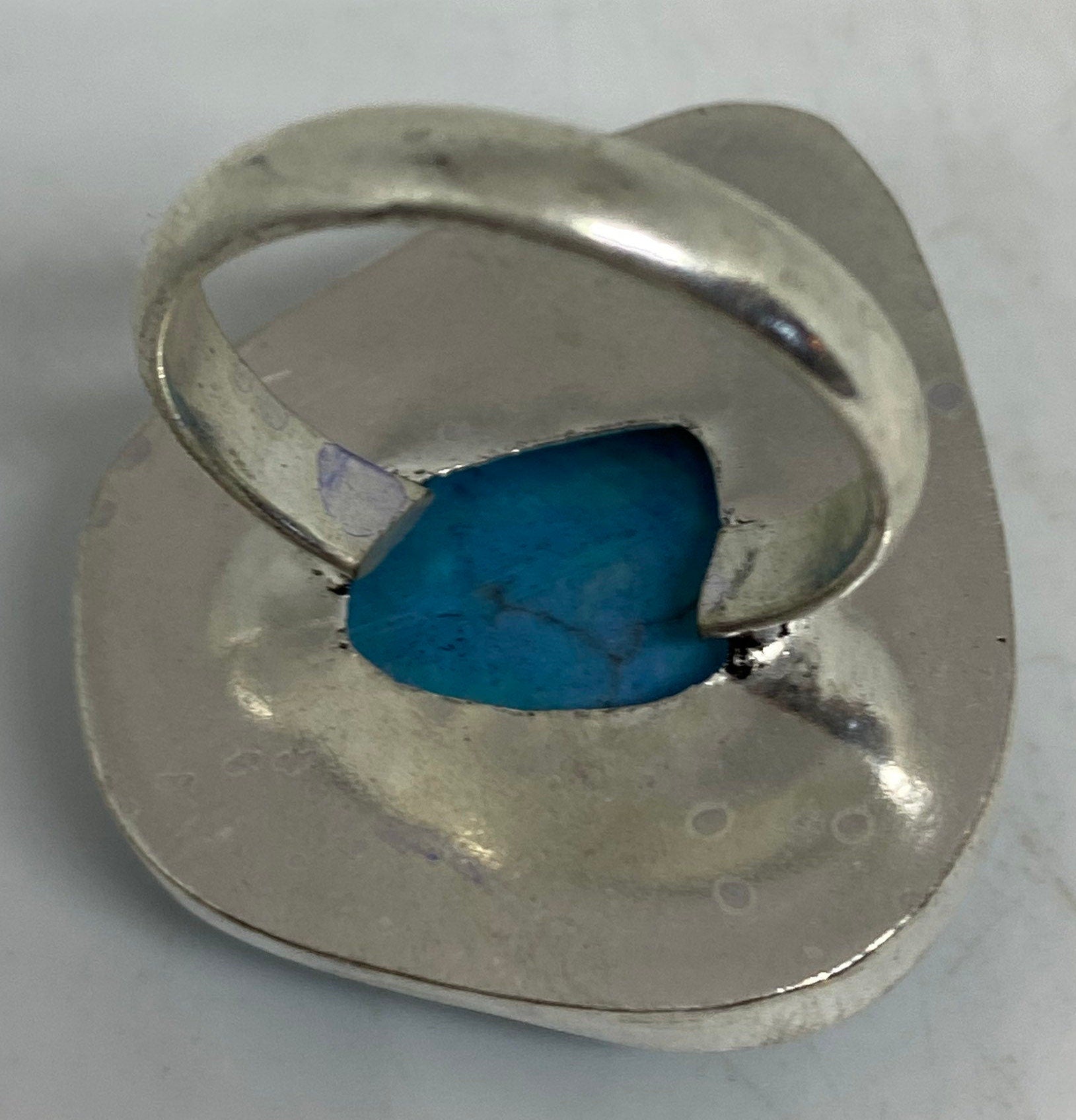 Vintage Blue Genuine Tibetan Turquoise Ring Size 7.5