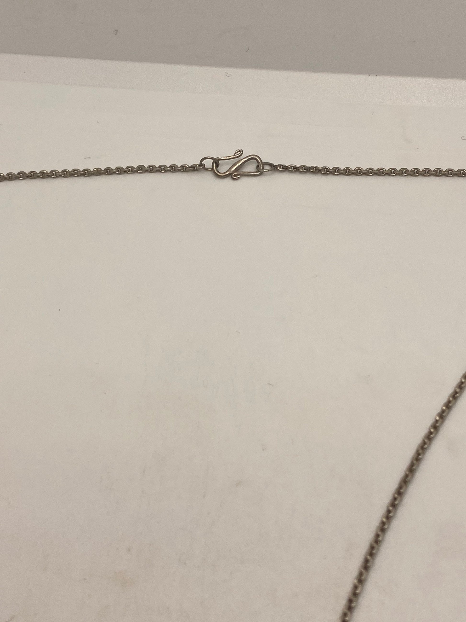 Vintage Handmade 925 Sterling Silver Purple Amethyst Pendant Necklace