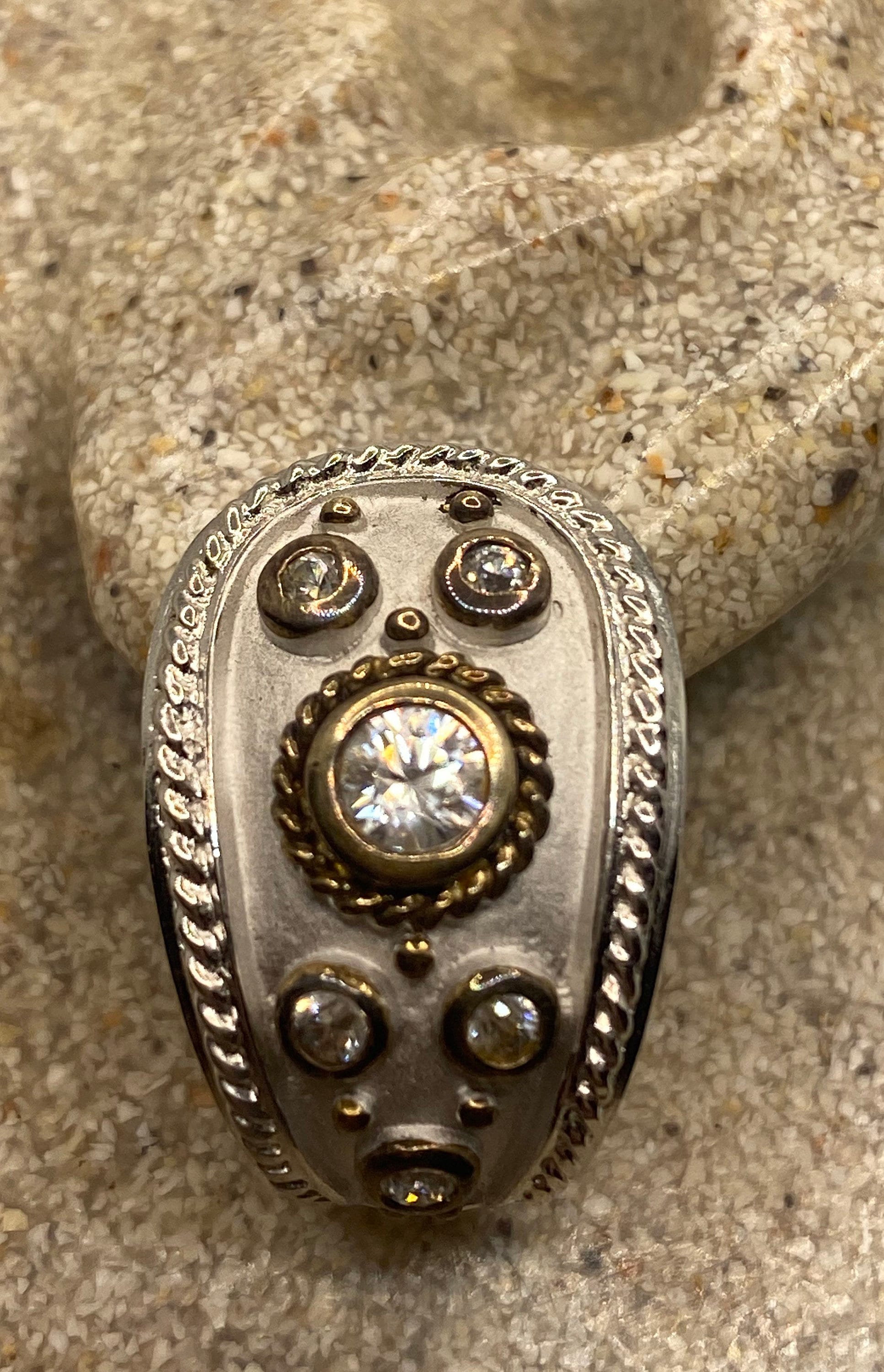 Vintage Genuine White Sapphire 925 Sterling Silver Dangle Hoop Earrings