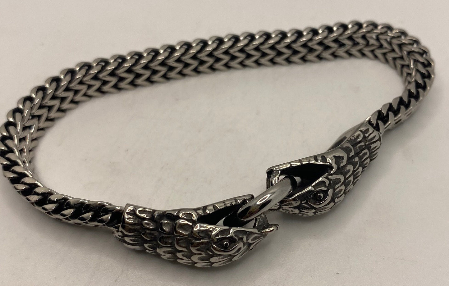 Vintage Style Unisex Mens Stainless Steel Snake Bracelet