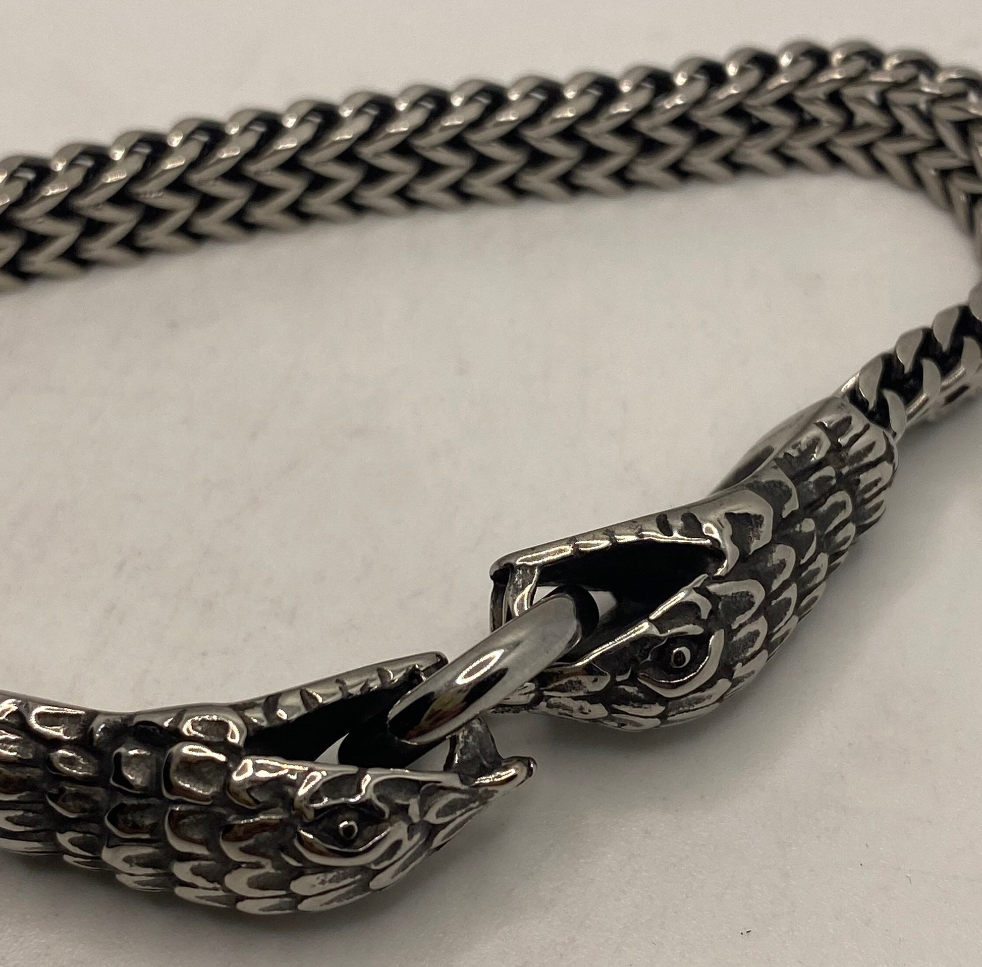 Vintage Style Unisex Mens Stainless Steel Snake Bracelet