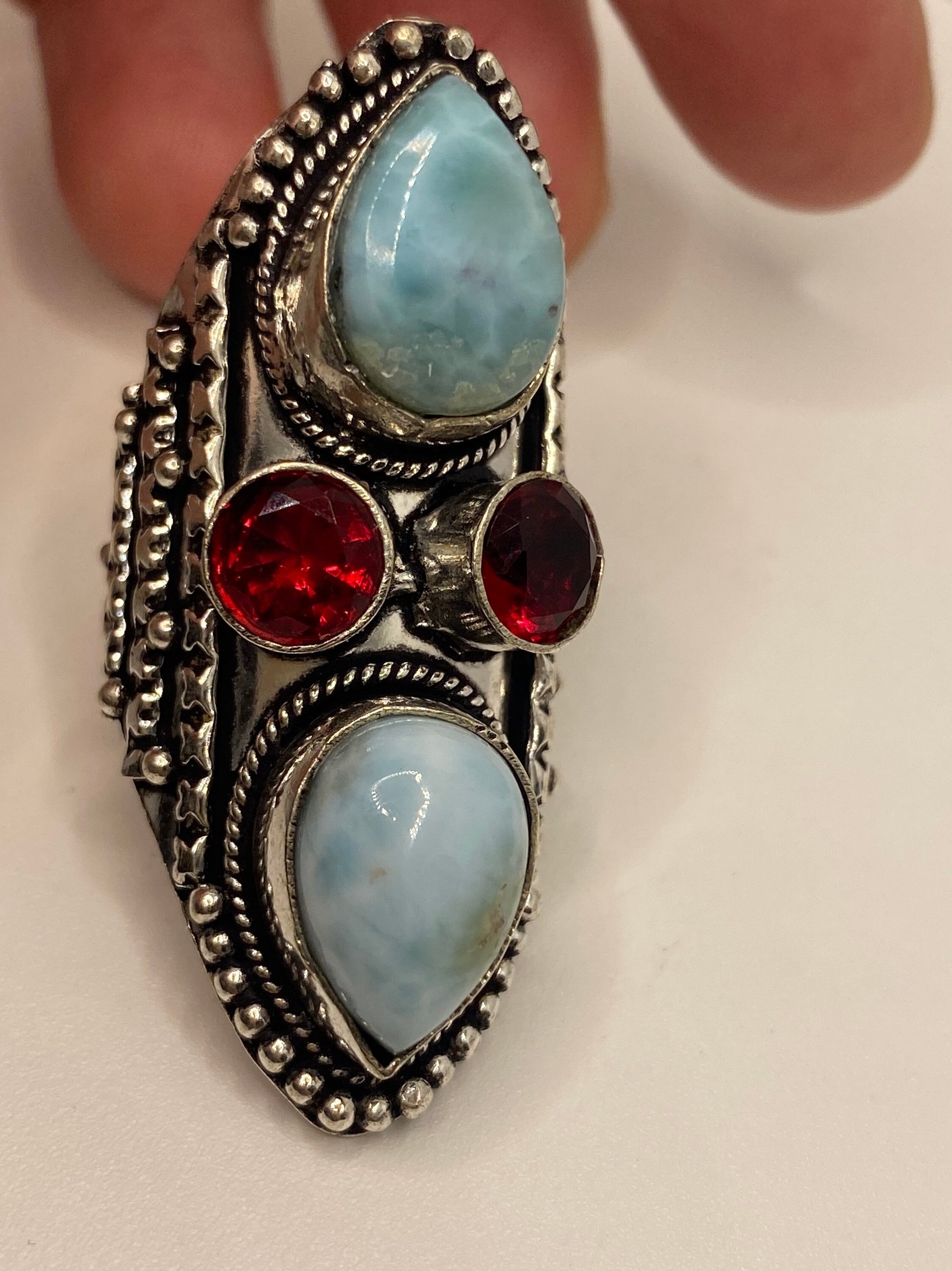 Vintage Blue Larimar Silver Ring