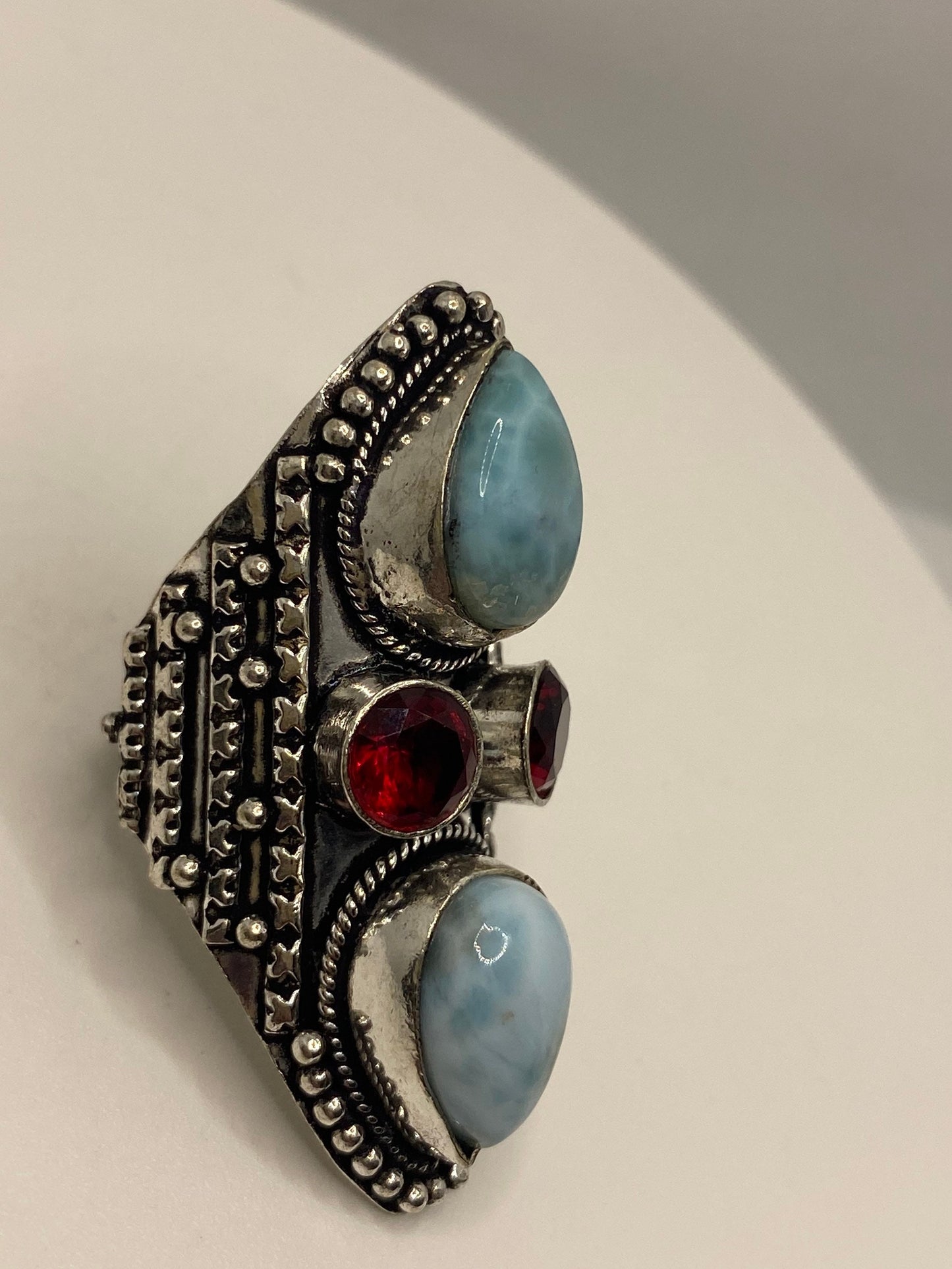 Vintage Blue Larimar Silver Ring