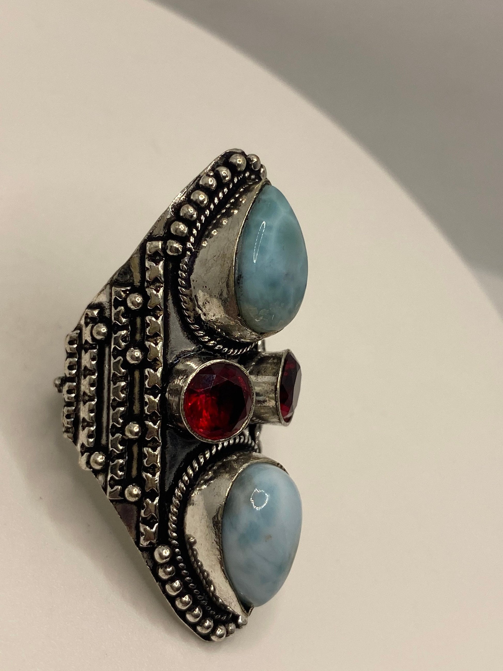 Vintage Blue Larimar Silver Ring