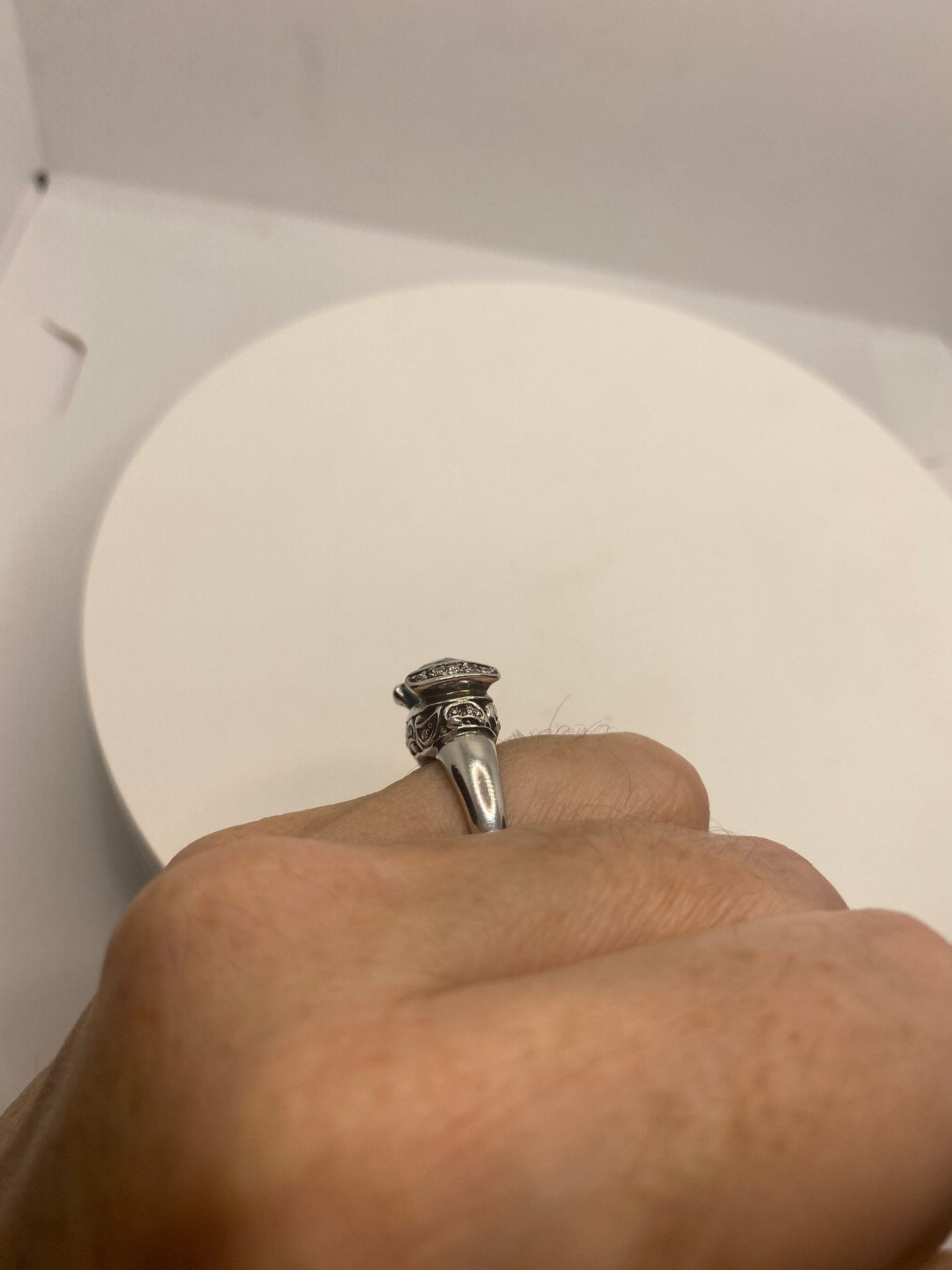 Vintage genuine blue topaz 925 sterling silver Ring