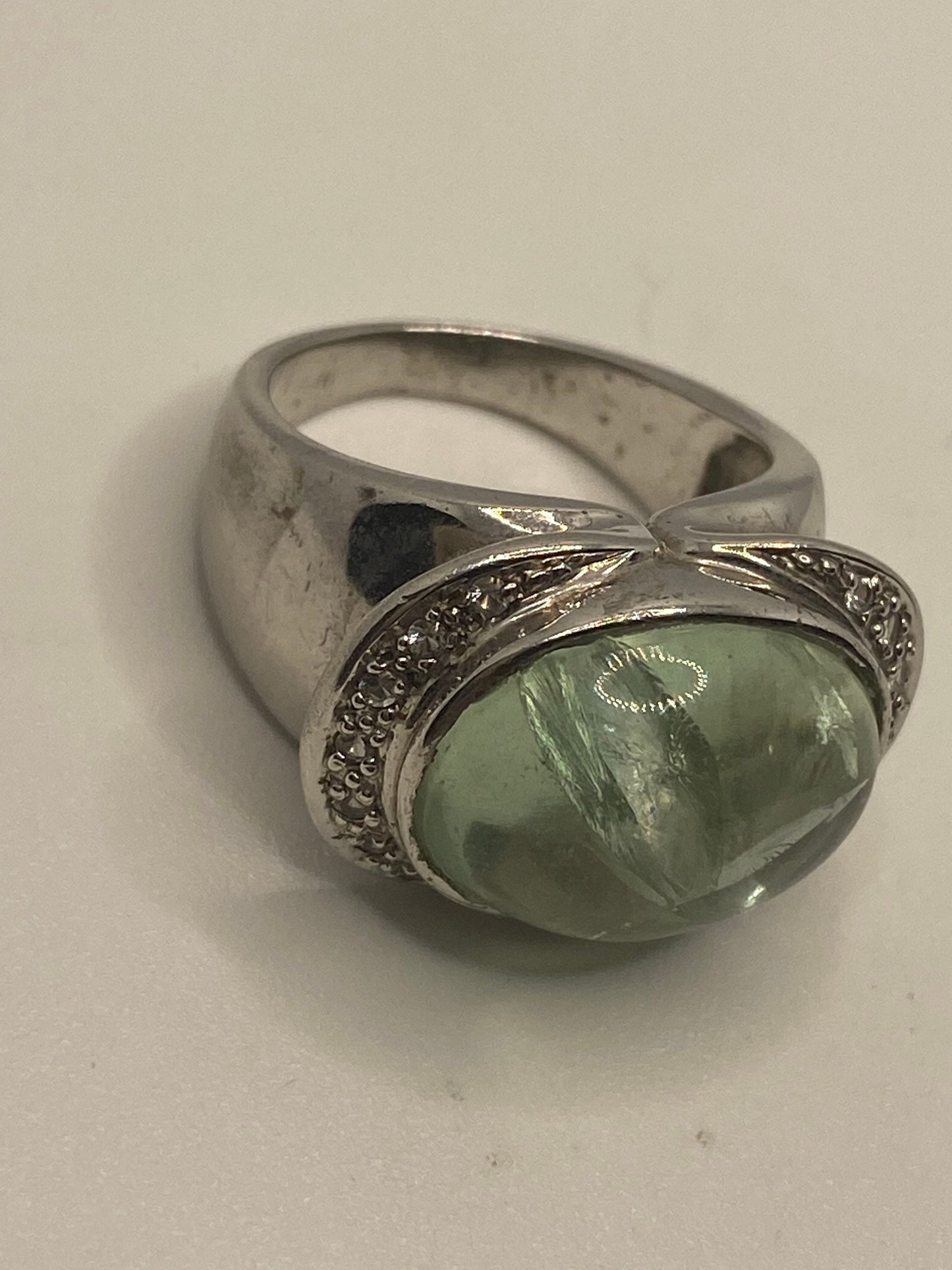 Vintage genuine blue topaz 925 sterling silver Ring