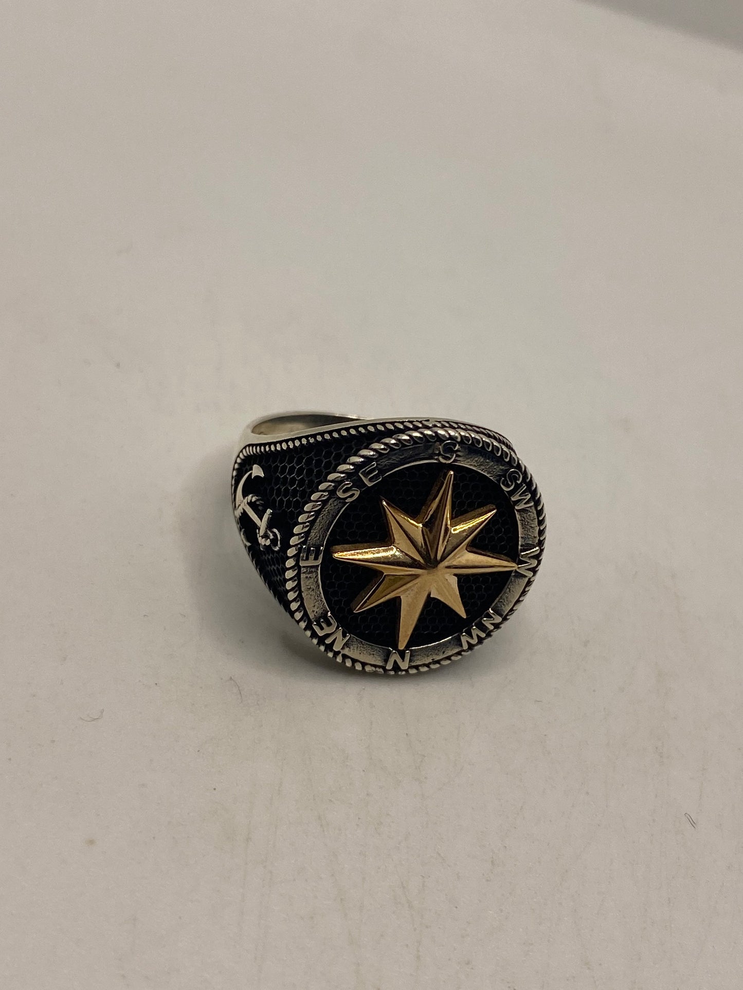 Vintage Nautical Star 925 Sterling Silver Ring