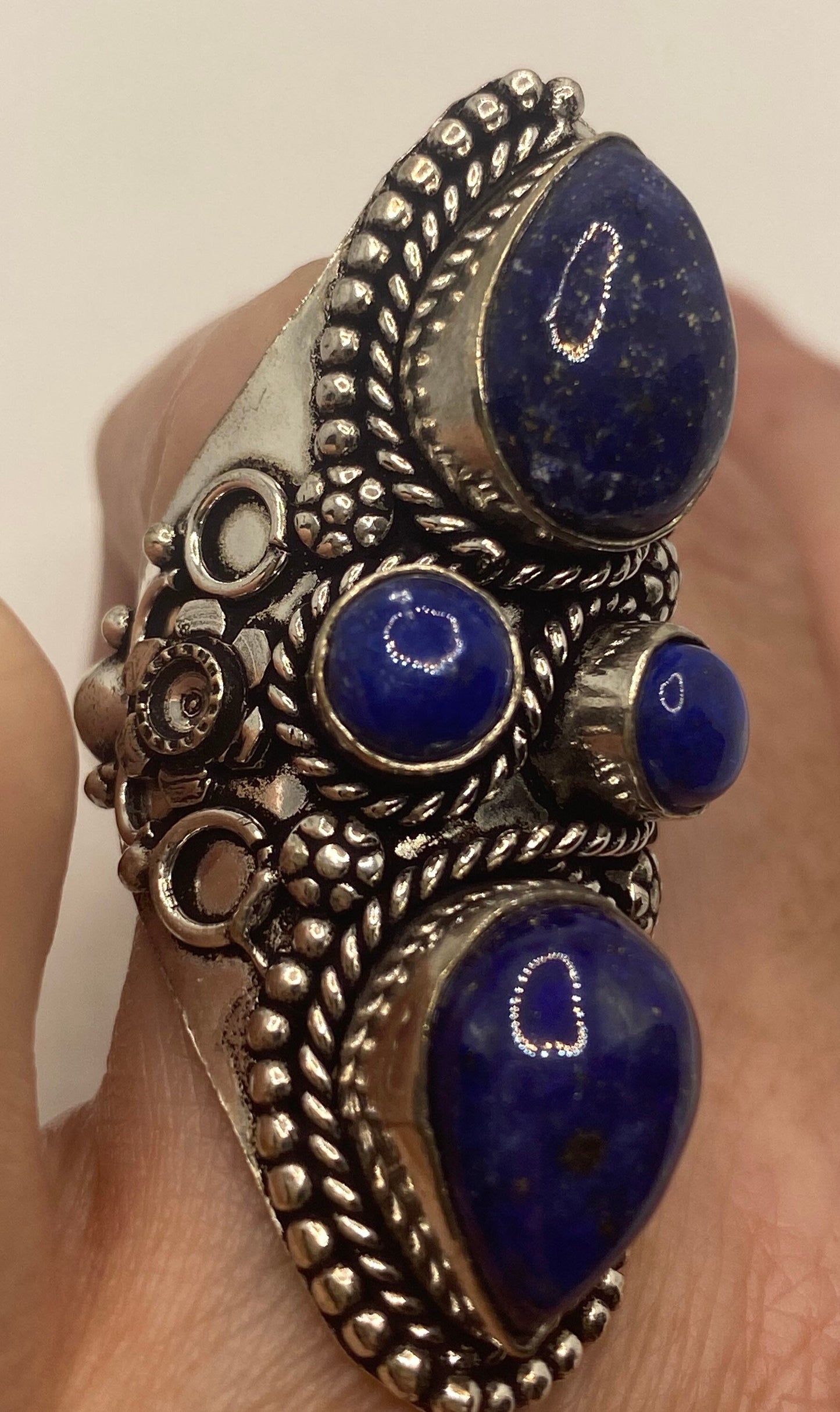 Vintage Blue Genuine Lapis Lazuli Ring Size 8