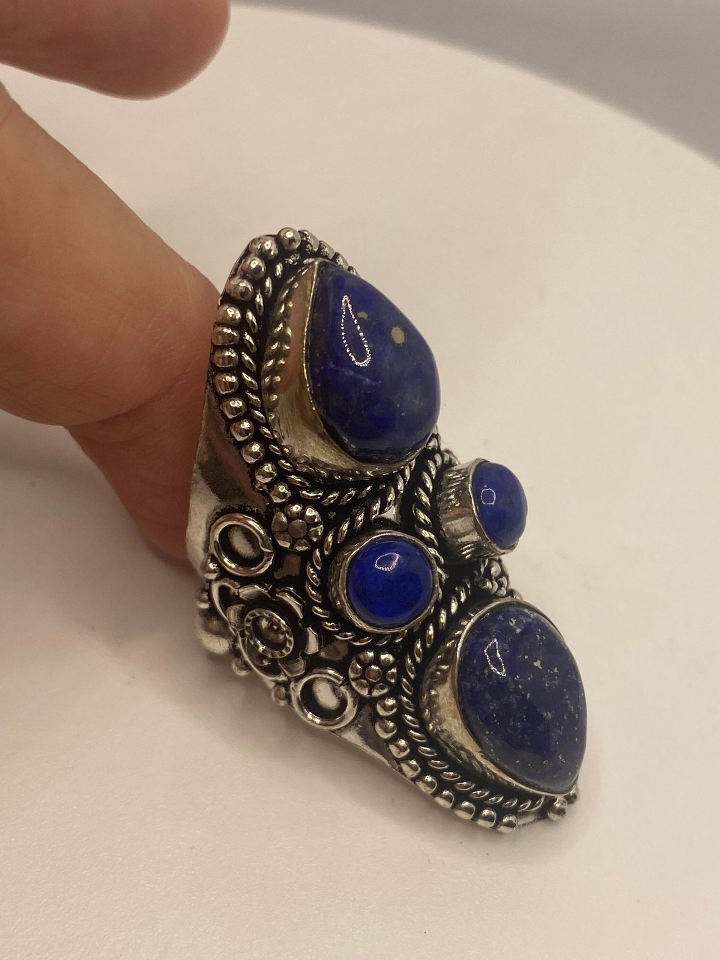 Vintage Blue Genuine Lapis Lazuli Ring Size 8