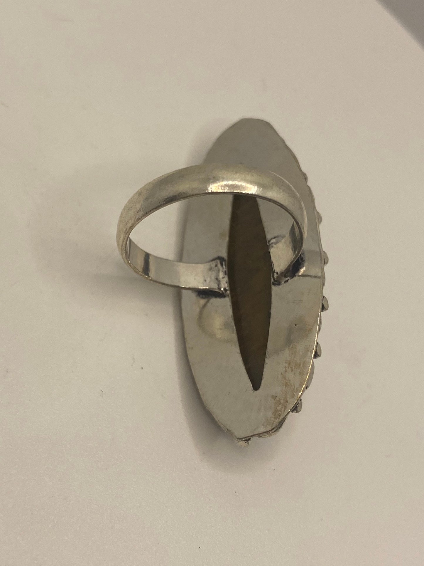 Vintage Tigers Eye Stone Silver Ring