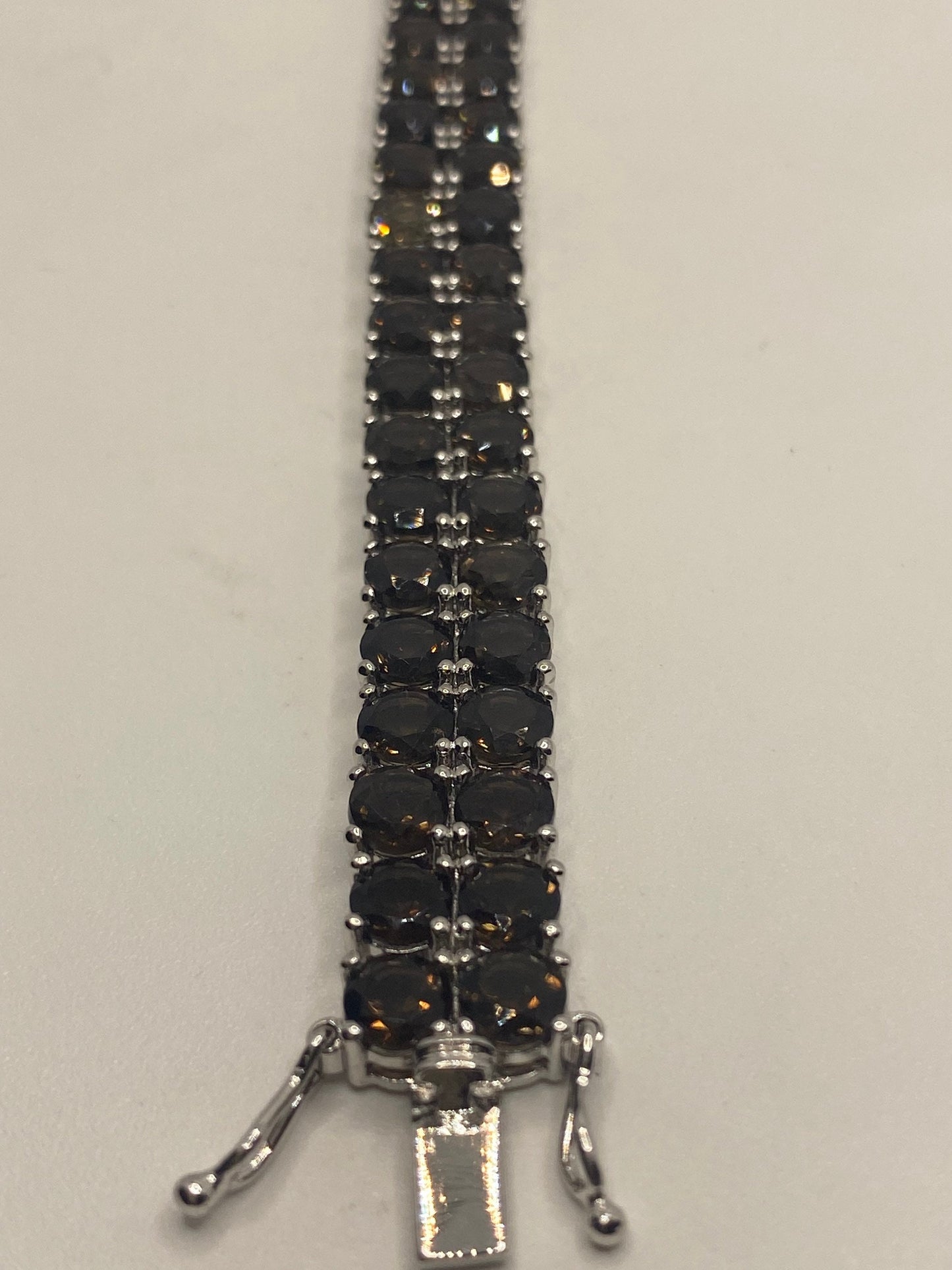 Vintage Smoky Topaz Bracelet in 925 Sterling Silver