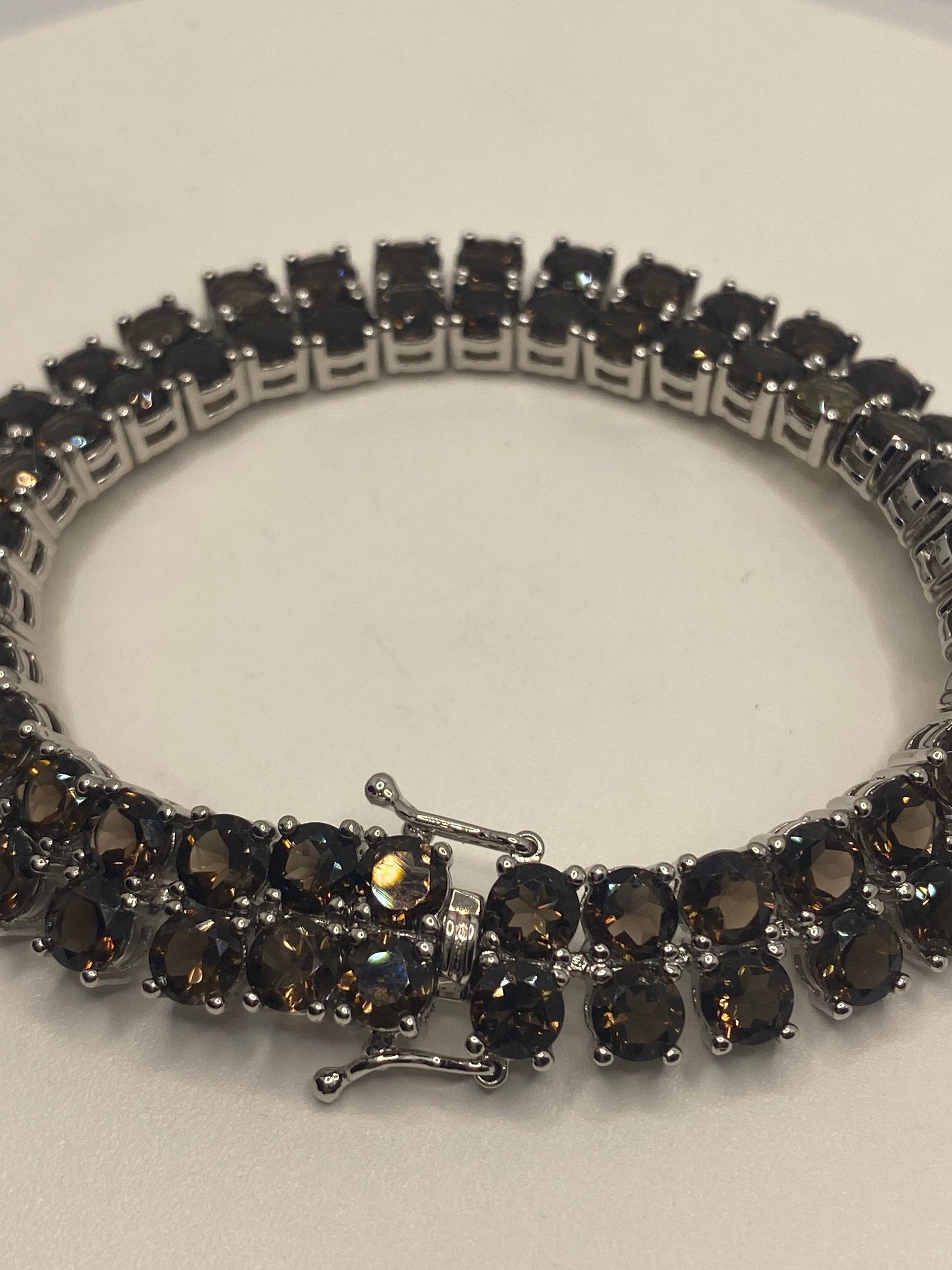 Vintage Smoky Topaz Bracelet in 925 Sterling Silver