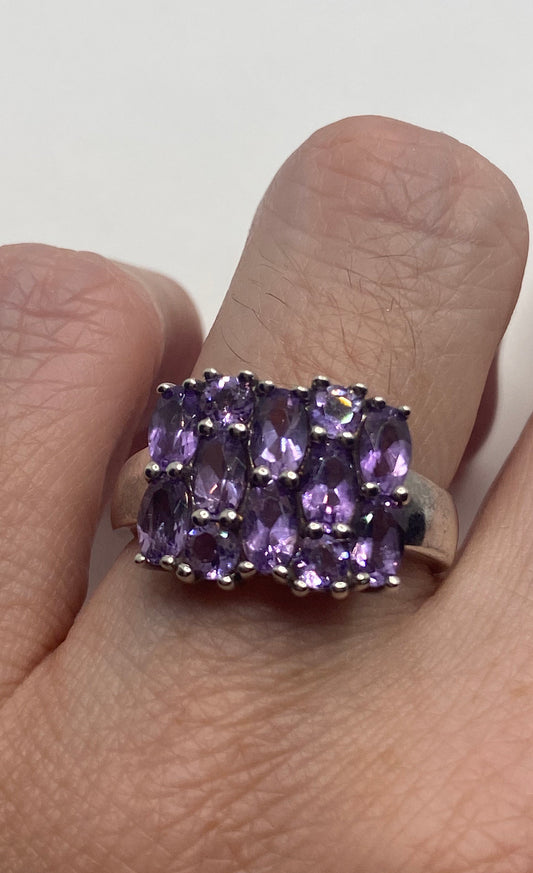 Vintage Purple Amethyst Ring in 925 Sterling Silver