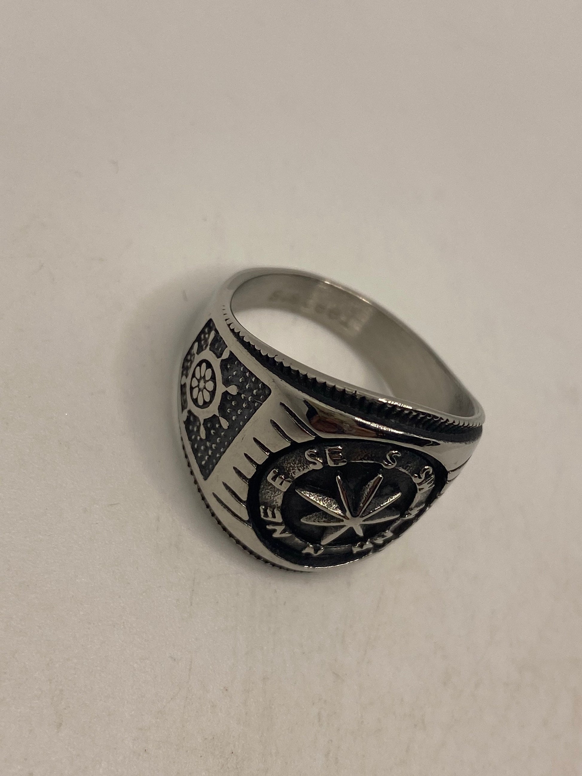 Vintage Nautical Star Stainless Steel Ring Size 11.5