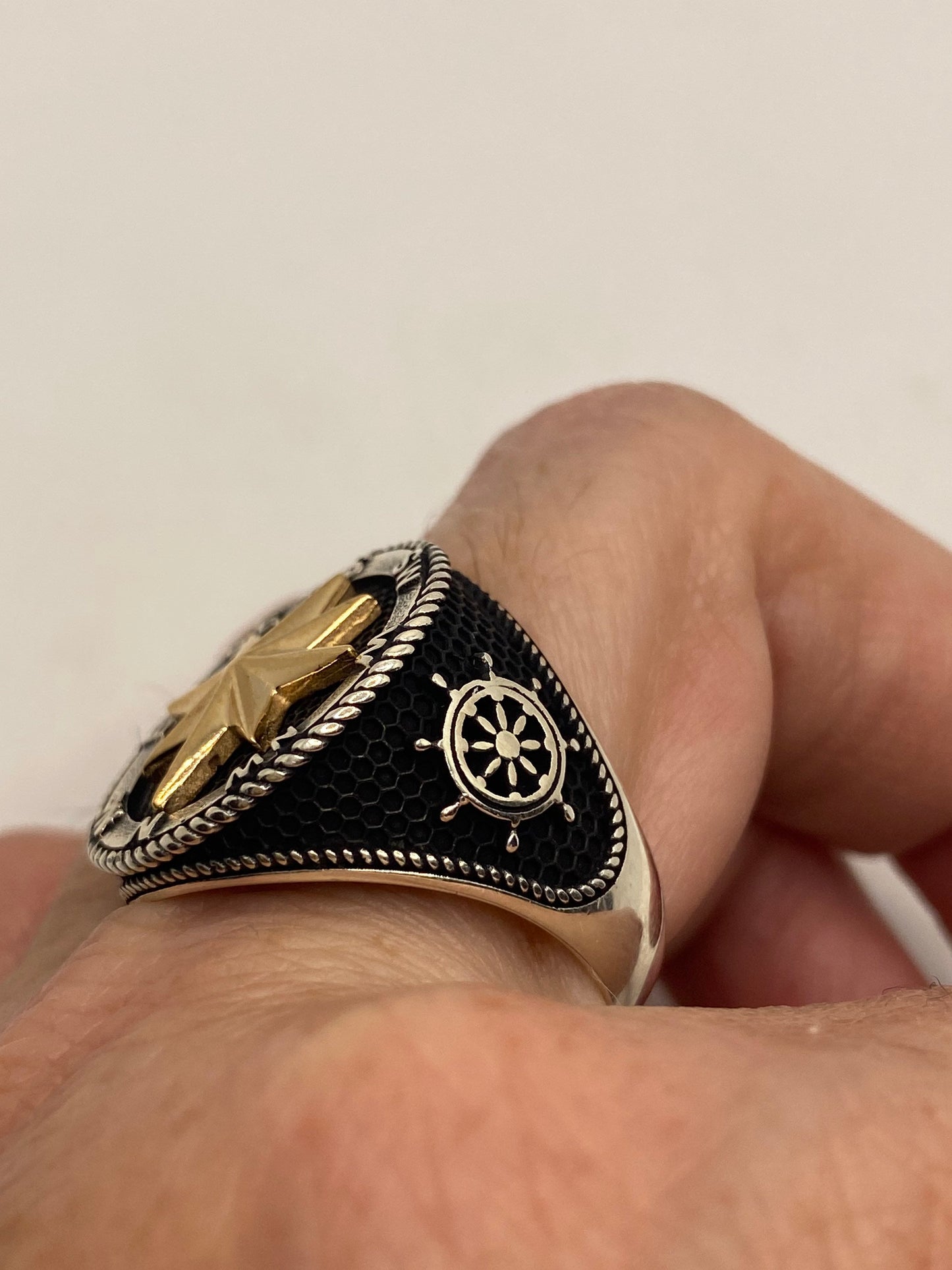 Vintage Nautical Star 925 Sterling Silver Ring