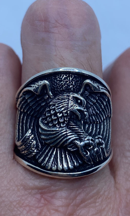 Vintage American Bald Eagle 925 Sterling Silver Ring