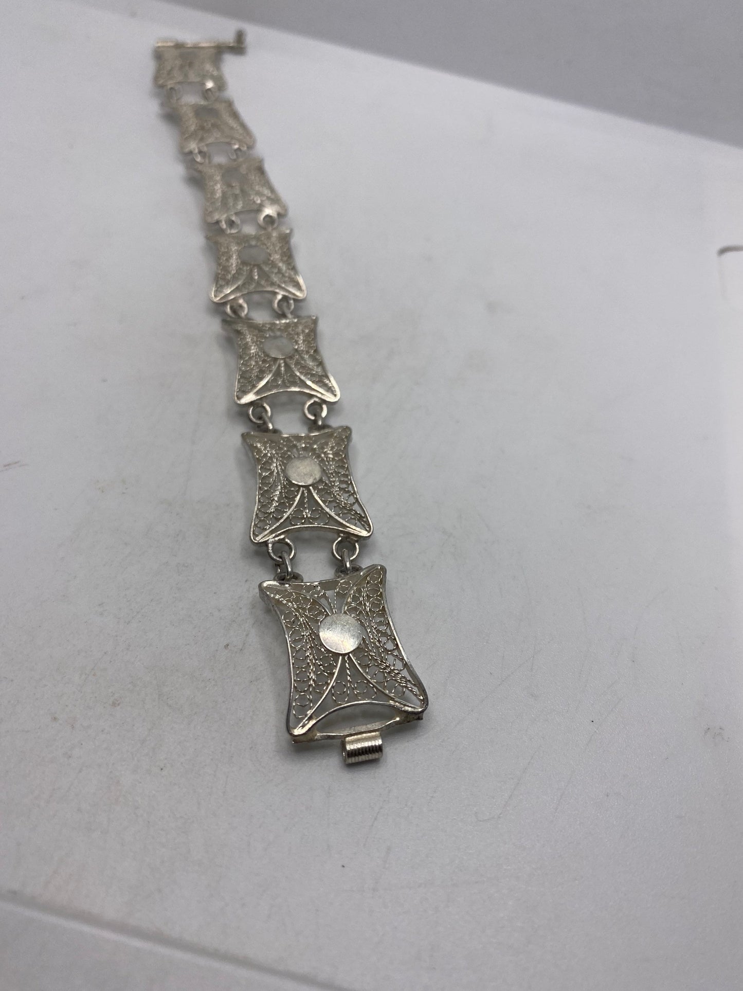 Vintage 925 Sterling Silver Filigree Grape Bracelet