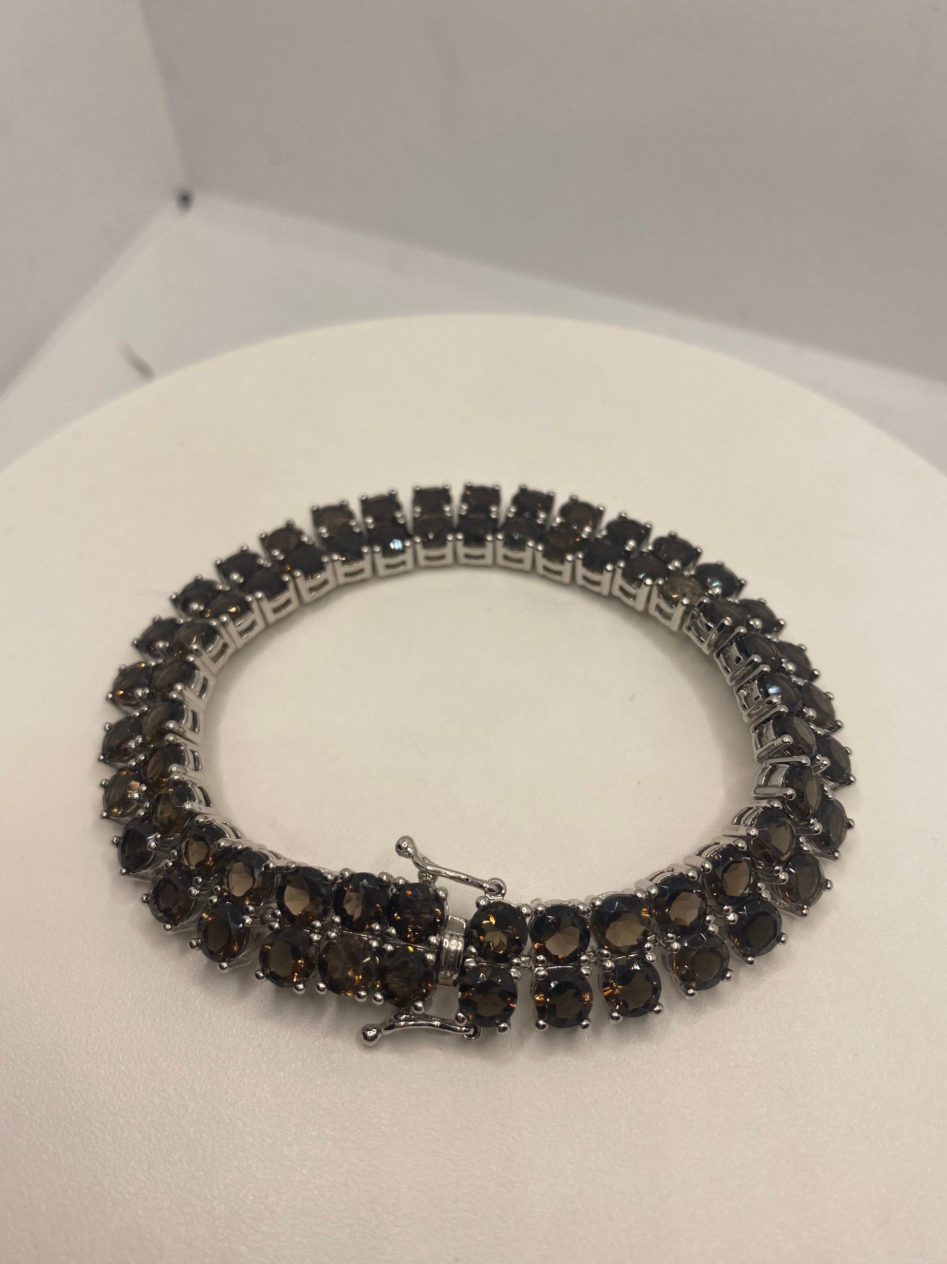 Vintage Smoky Topaz Bracelet in 925 Sterling Silver