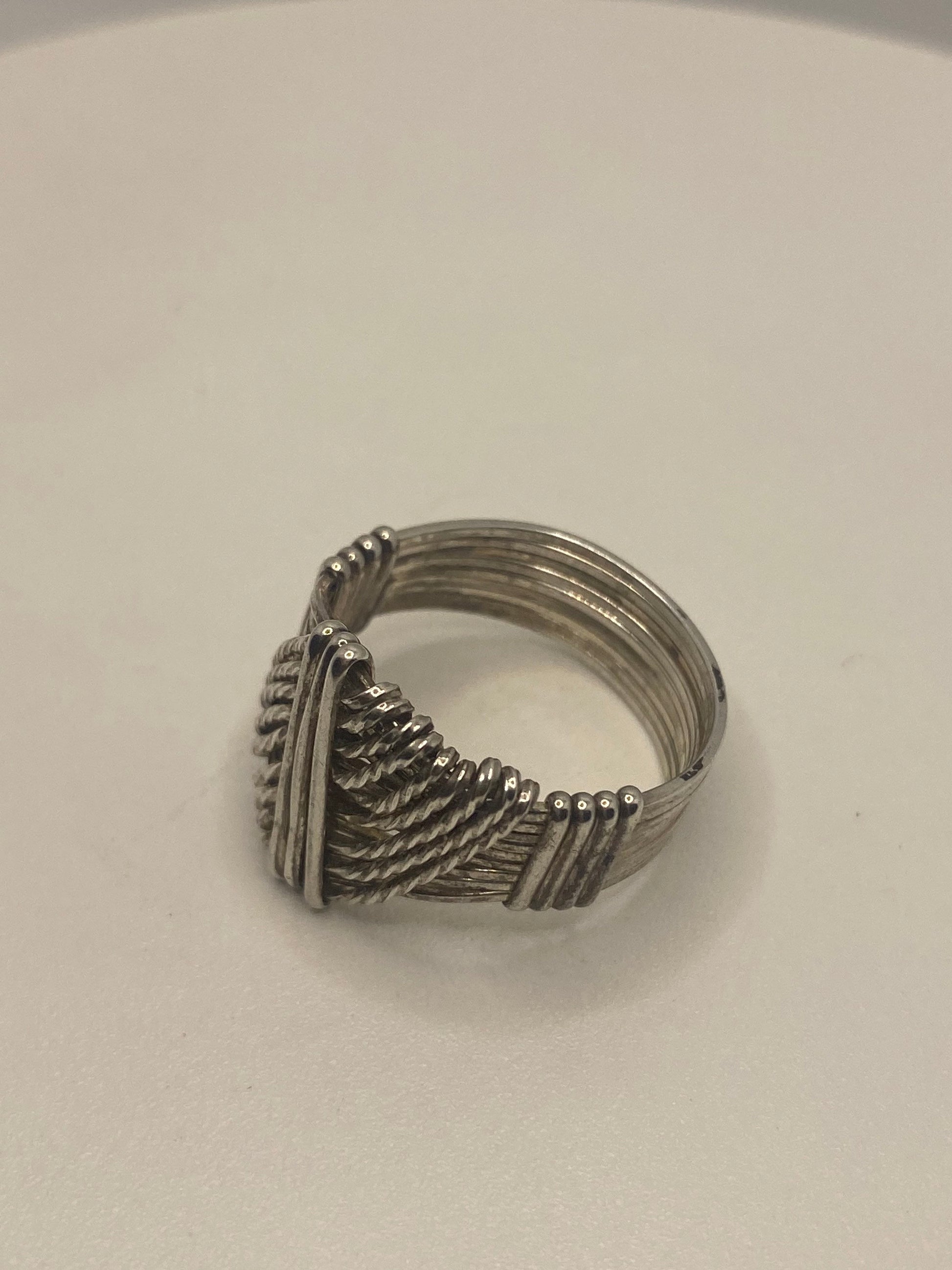 Vintage 925 Sterling Silver Wrapped Wire Ring