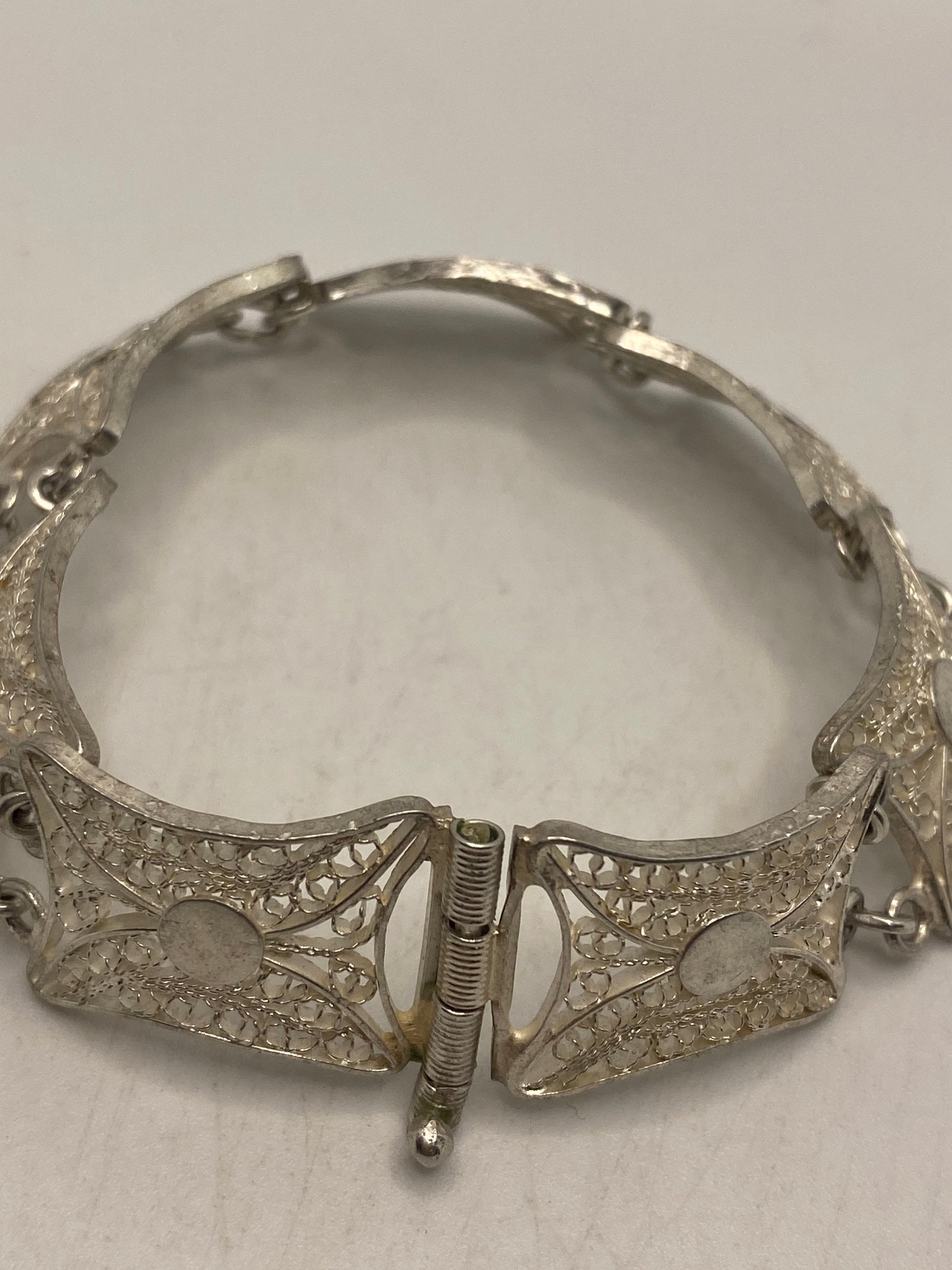 Vintage 925 Sterling Silver Filigree Grape Bracelet