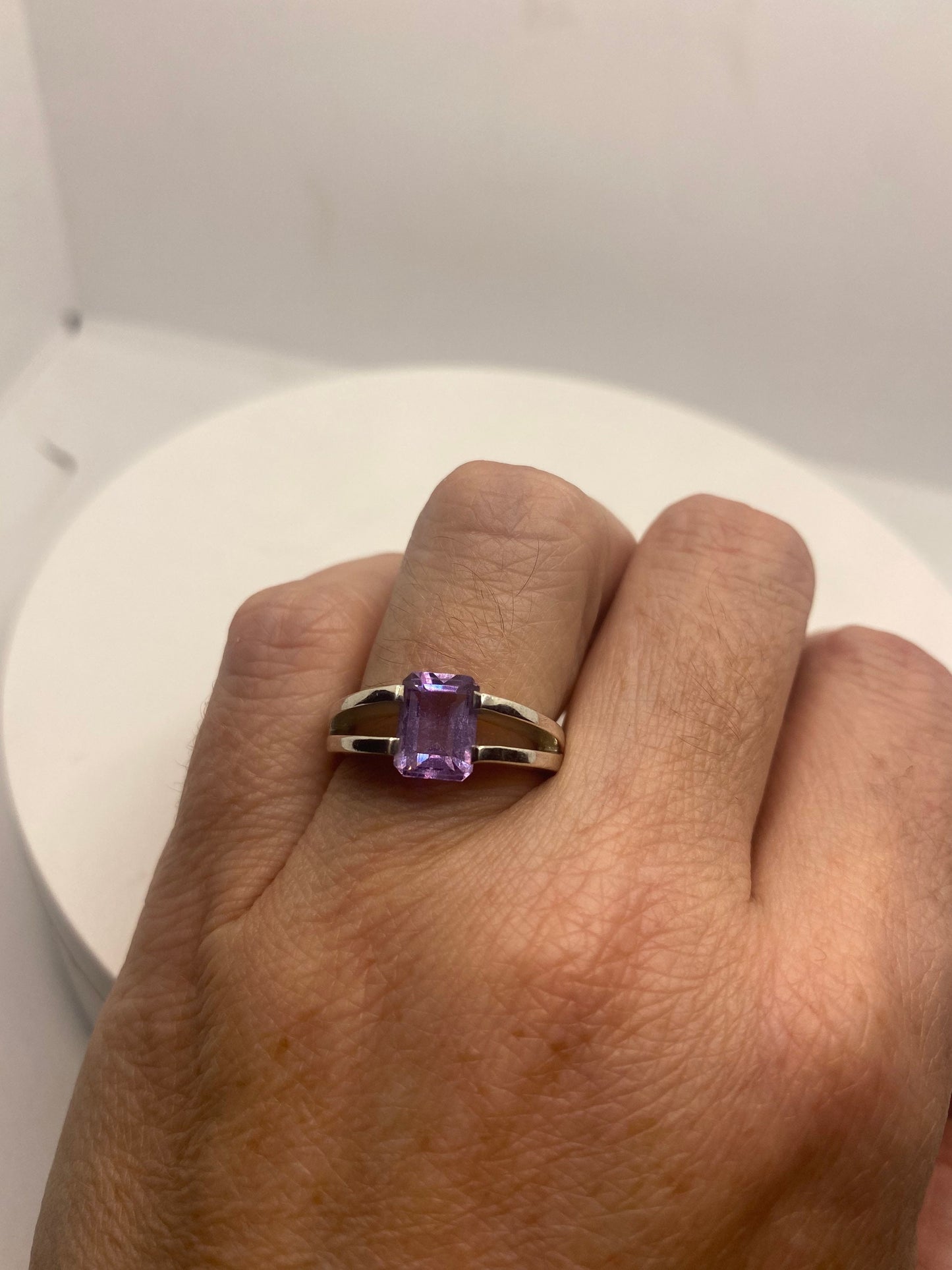 Vintage Purple Amethyst Ring 925 Sterling Silver Size 6