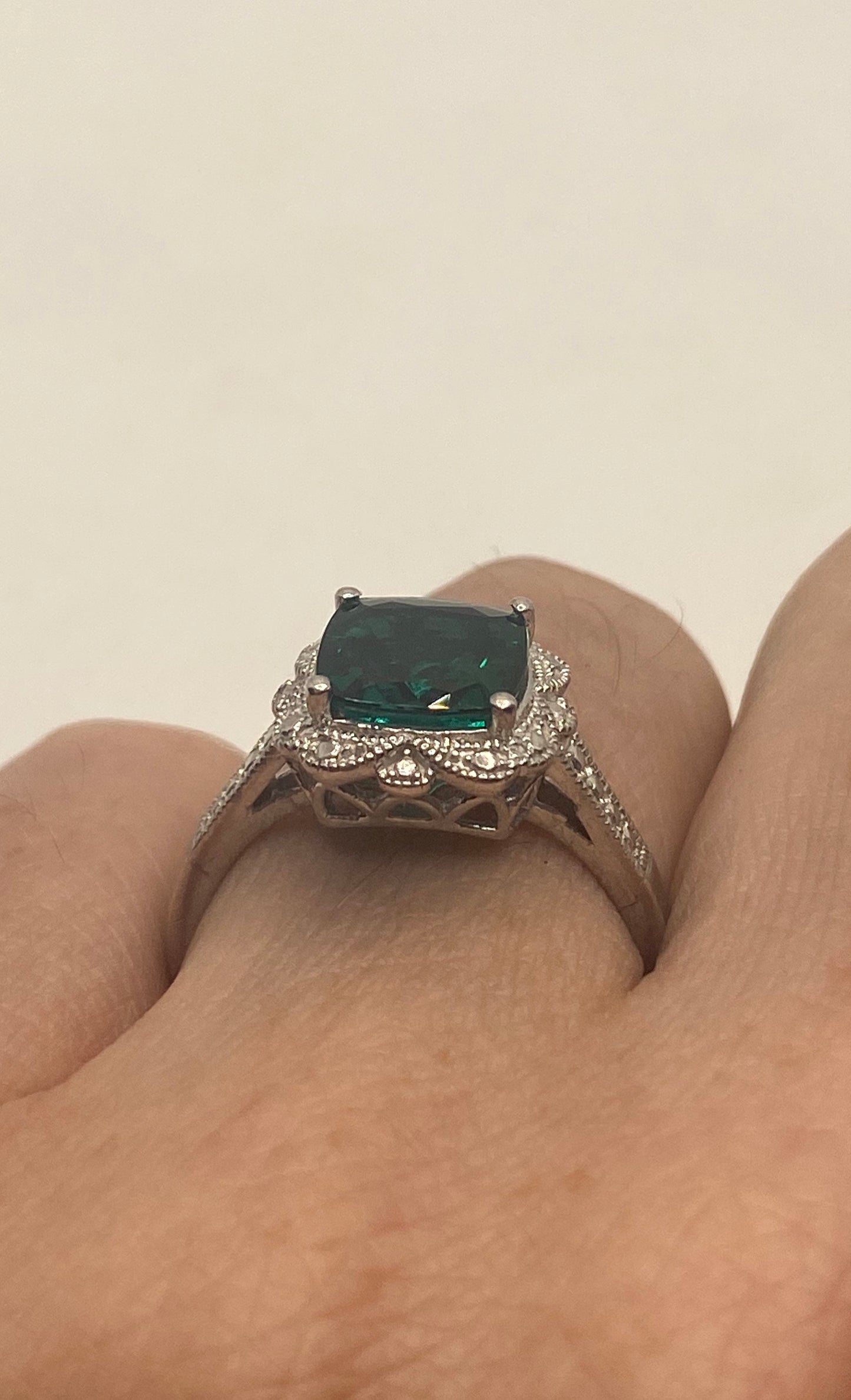 Vintage Green Fluorite 925 Sterling Silver Ring