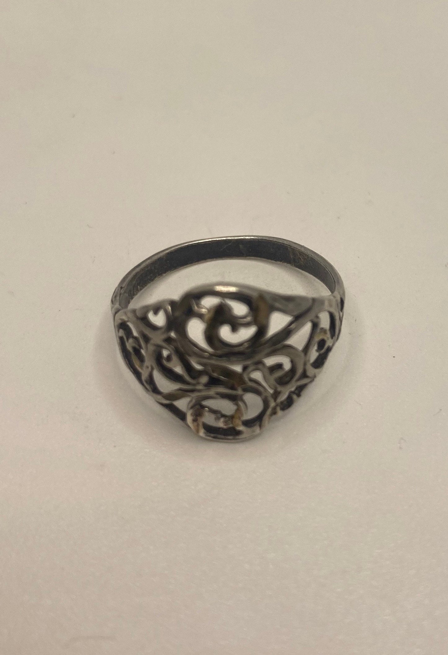 Vintage 925 Sterling Silver Filigree Ring